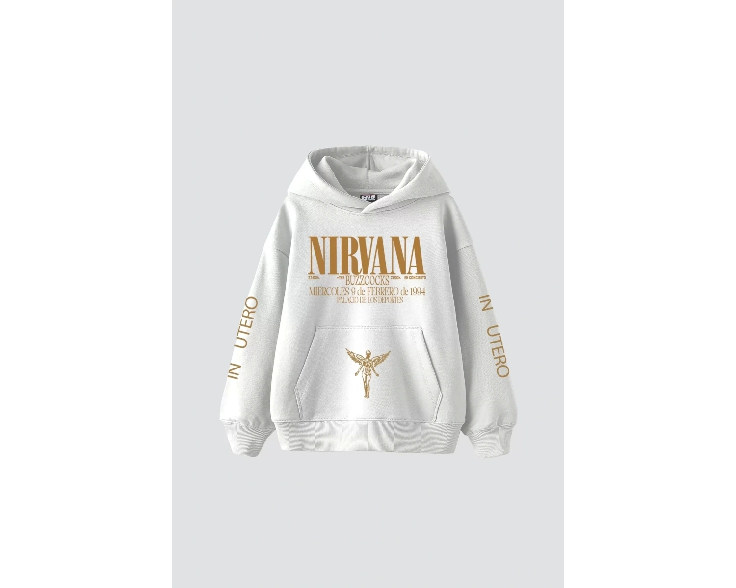 Nirvana Sırt Baskılı Unisex Oversize Beyaz