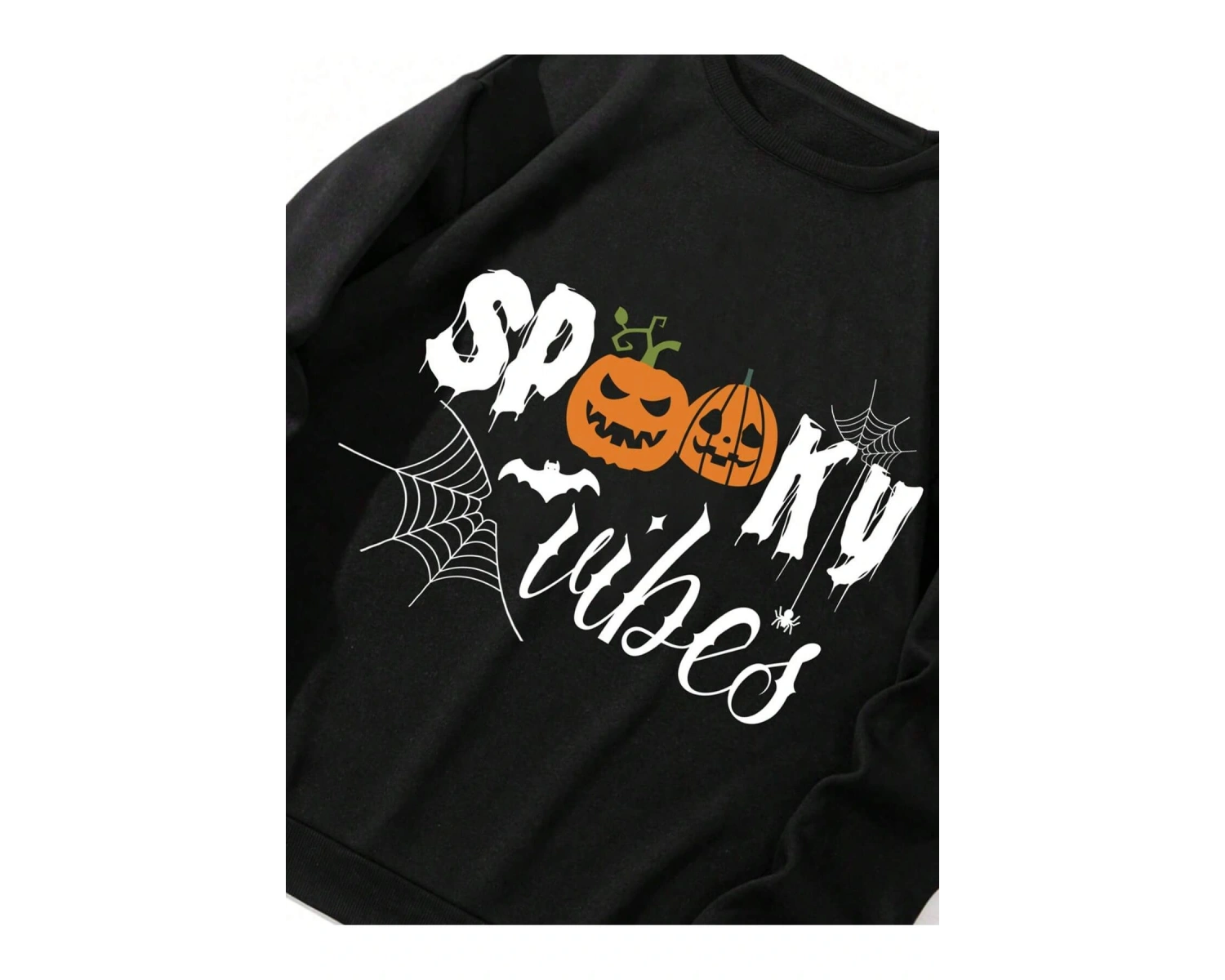 NITAGUT Halloween Print Sweatshirt Siyah