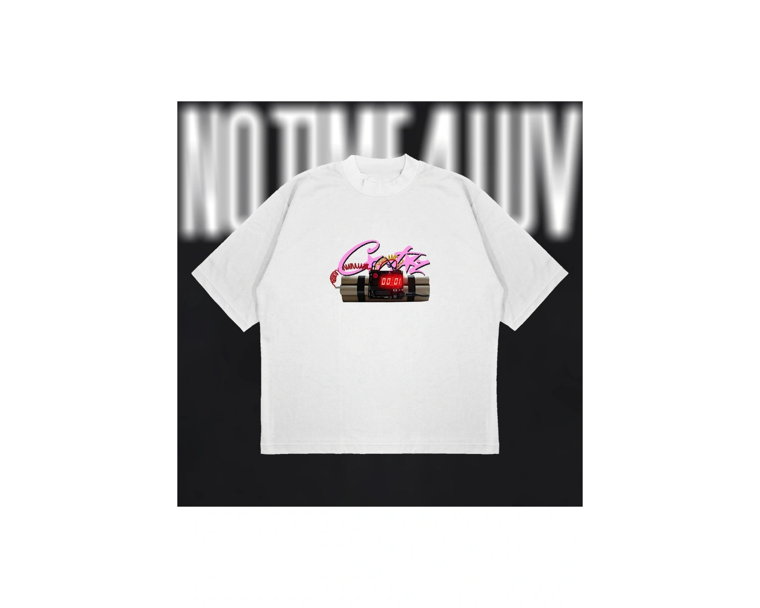 No Time 4 Luv Oversize Unisex Pamuklu Nefes Alan Kalın Kumaşlı