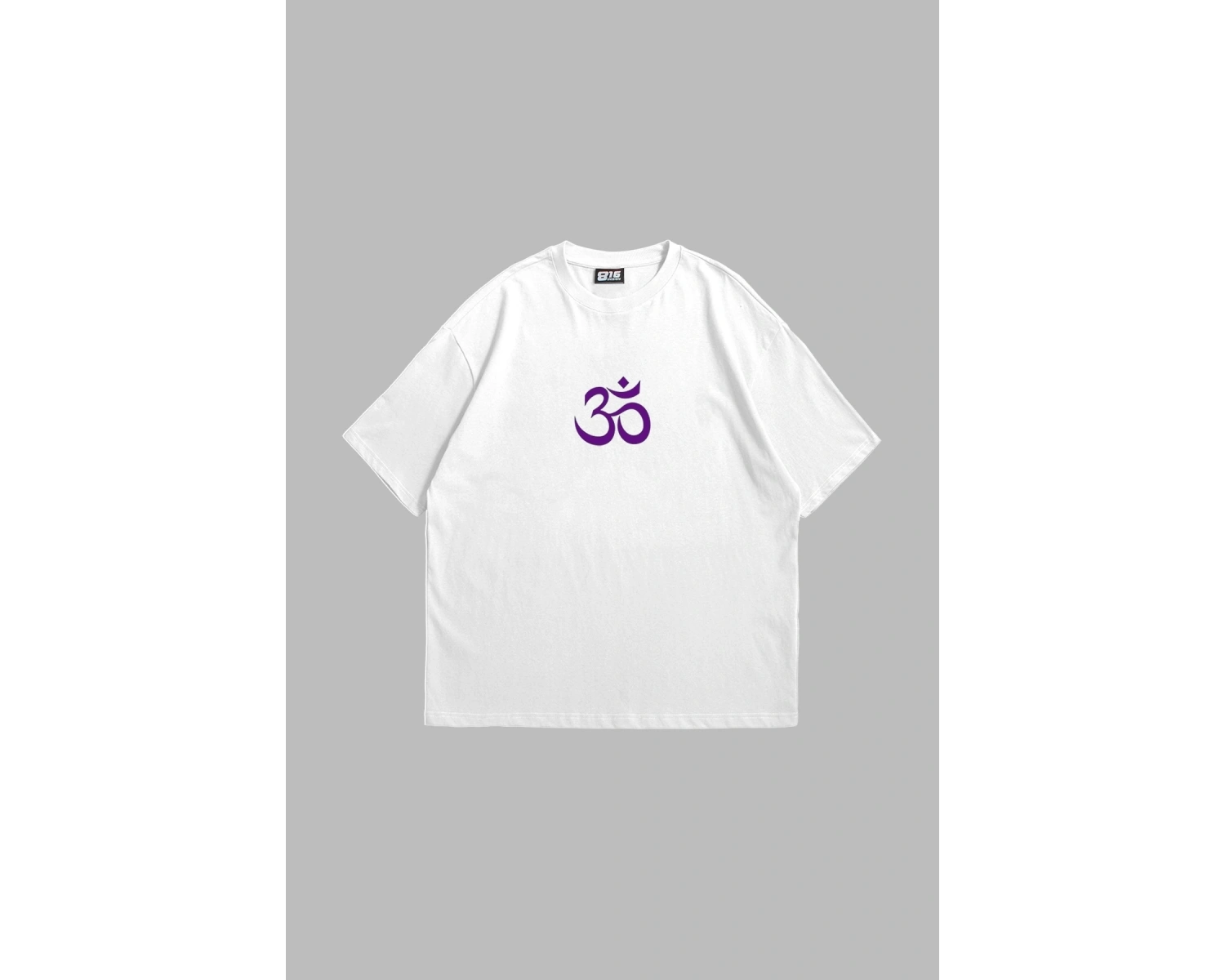 OM Baskılı Oversize Unisex Beyaz