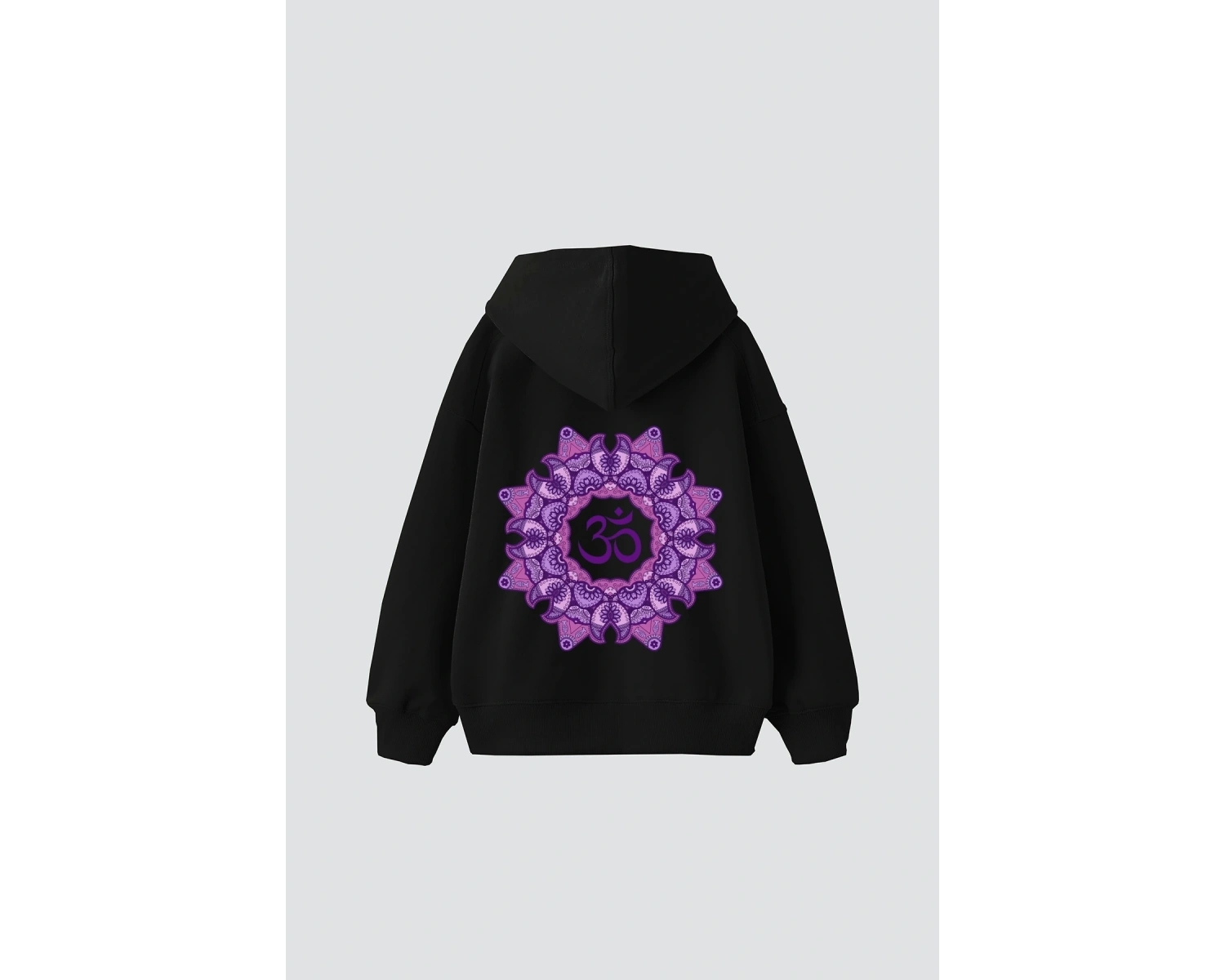 Om Baskılı Unisex Oversize Beyaz