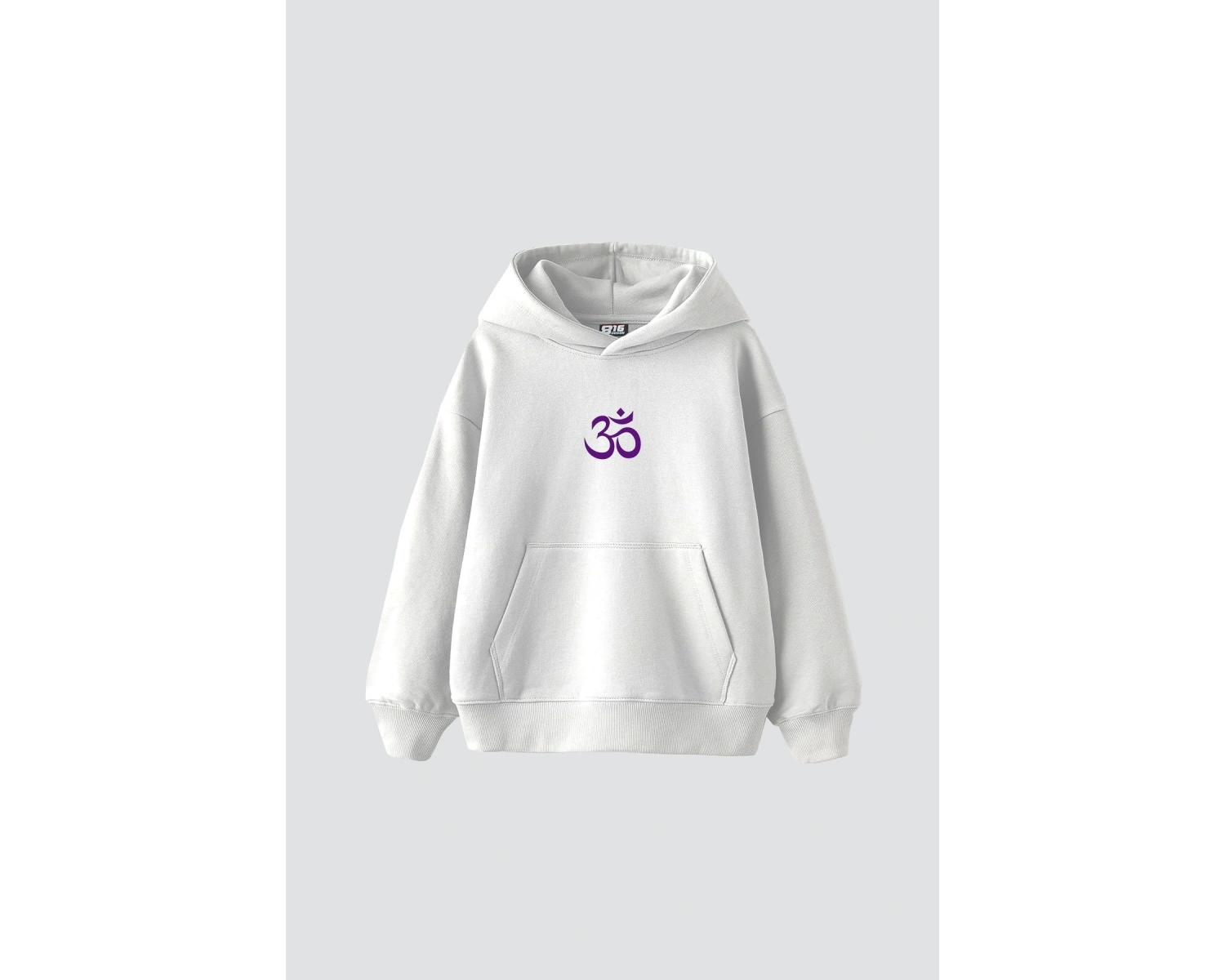 Om Baskılı Unisex Oversize Beyaz