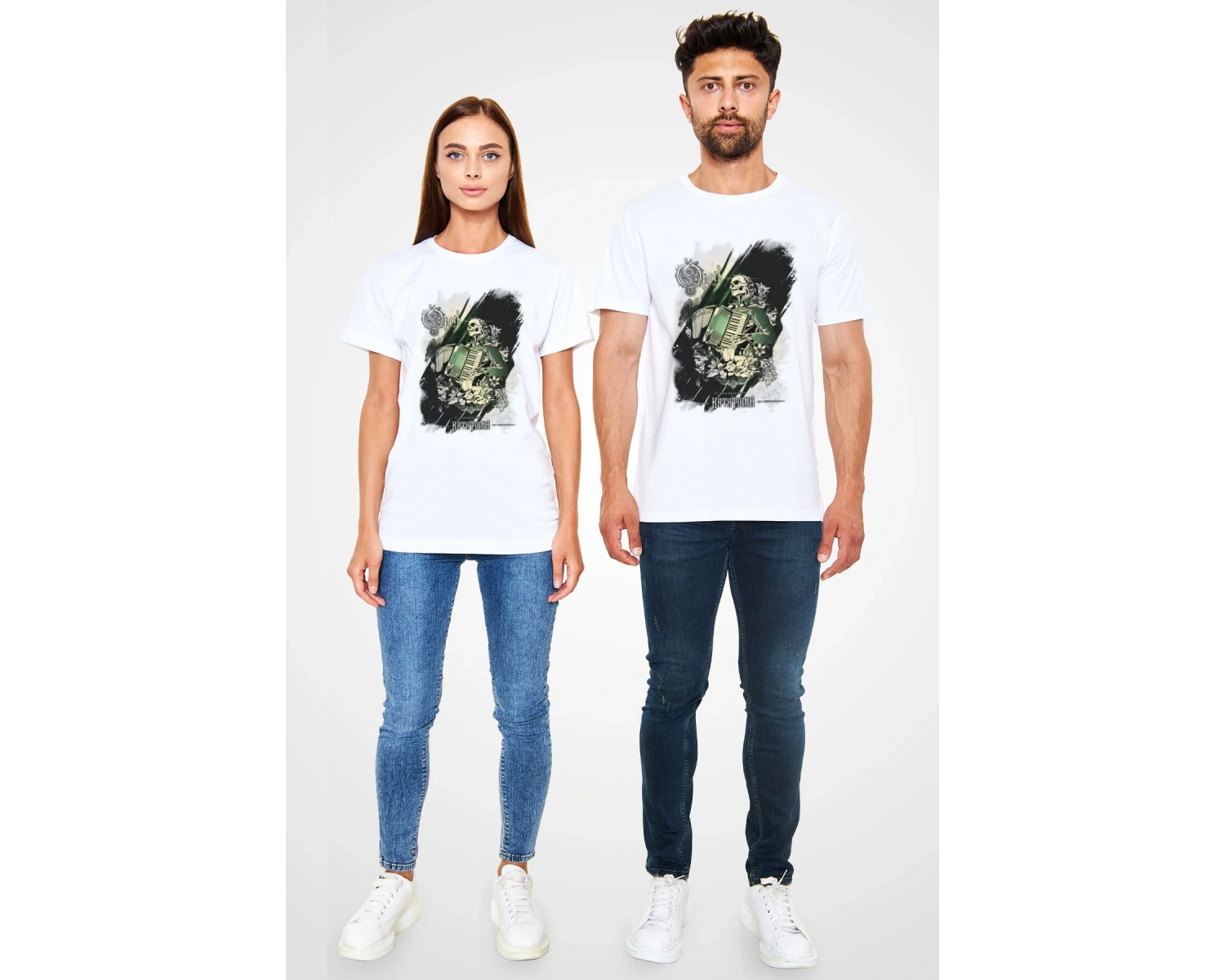 Opeth Baskılı Unisex Beyaz Tişört