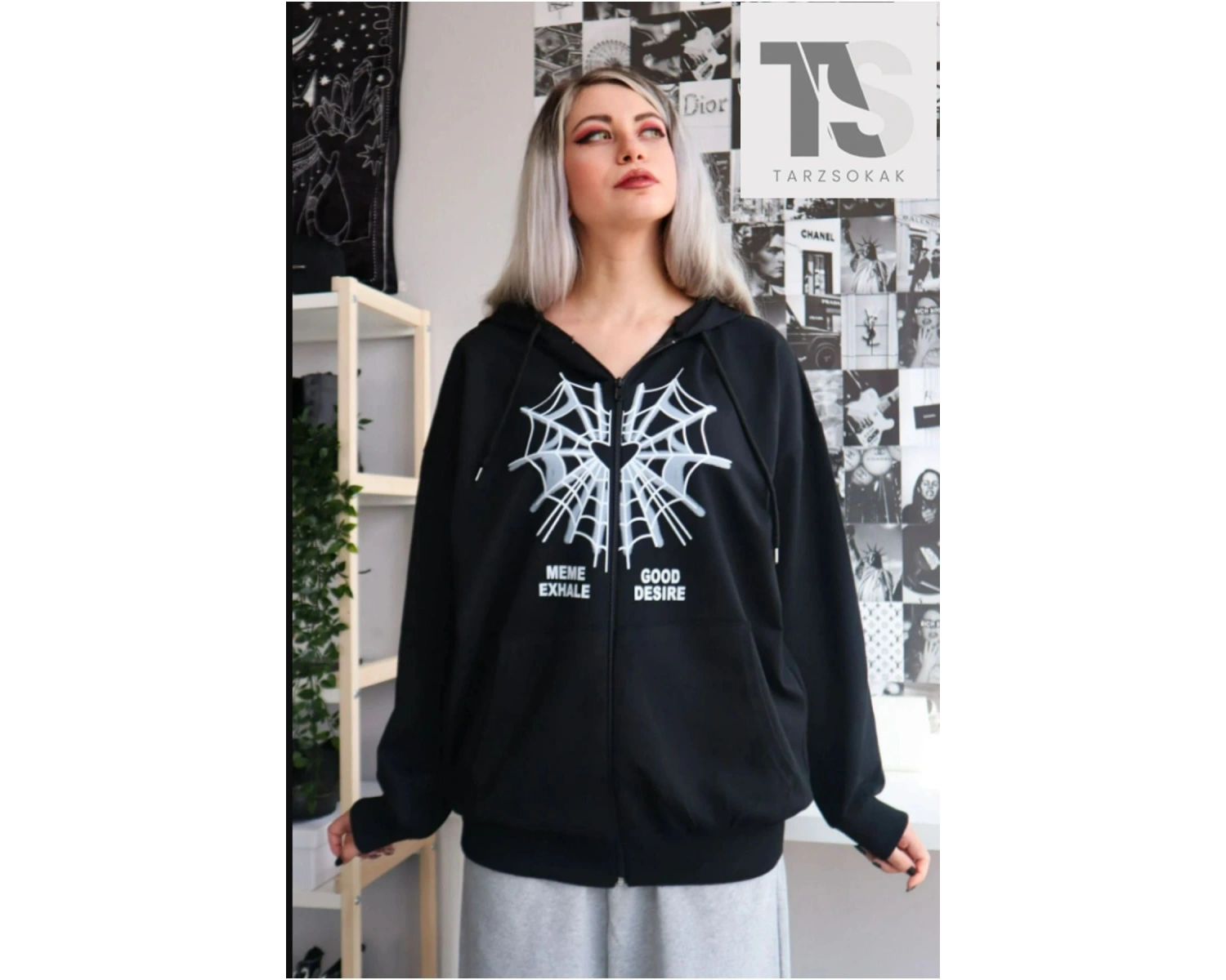 Örümcek Ağ Desire Sweatshirt Fermuarlı Hırka