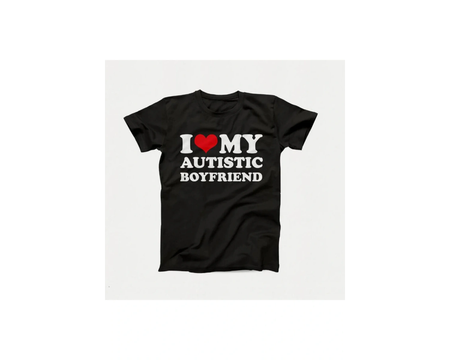 Otistik Kız Arkadaşımı Seviyorum Erkek Arkadaşı T Shirt Eşleşen Çiftler T-shirt Onun ve Onun 2905