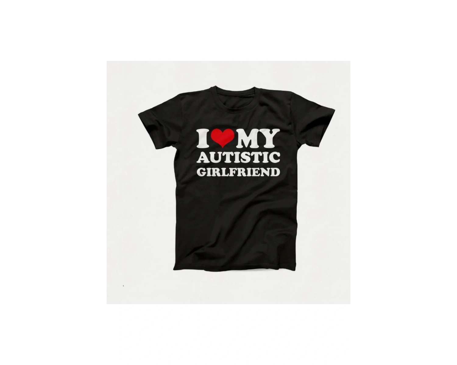 Otistik Kız Arkadaşımı Seviyorum Erkek Arkadaşı T Shirt Eşleşen Çiftler T-shirt Onun ve Onun 2905