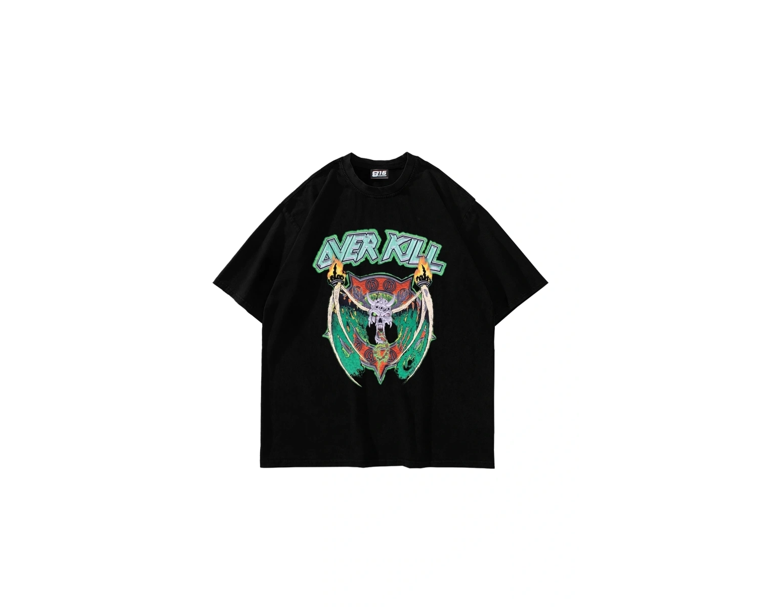 Over Kill Baskılı Oversize Unisex Siyah