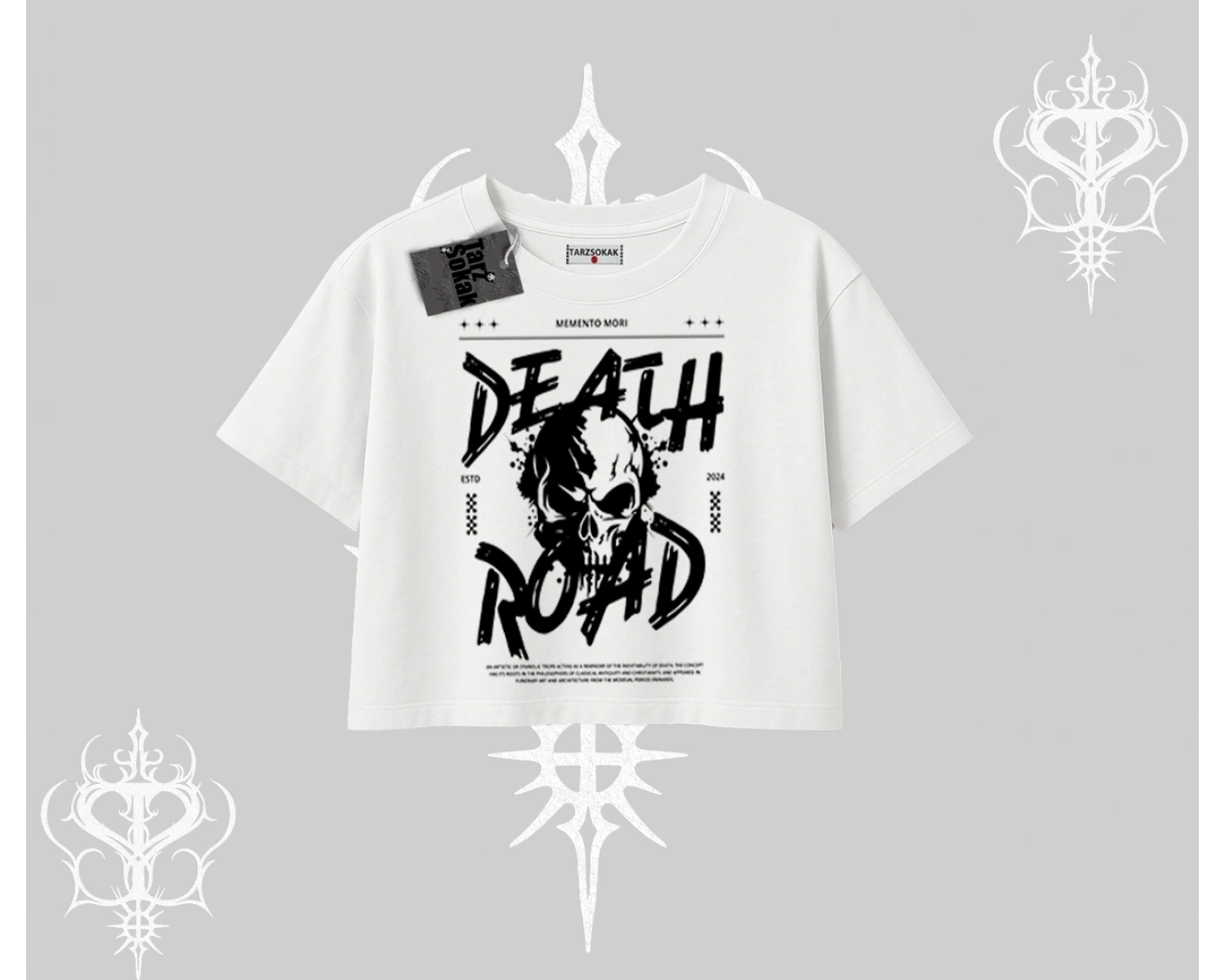 Oversize Crop Tshirt Death Road Memento Mori Street Manifest