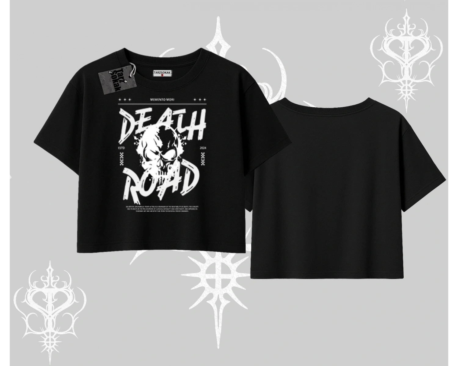 Oversize Crop Tshirt Death Road Memento Mori Street Manifest