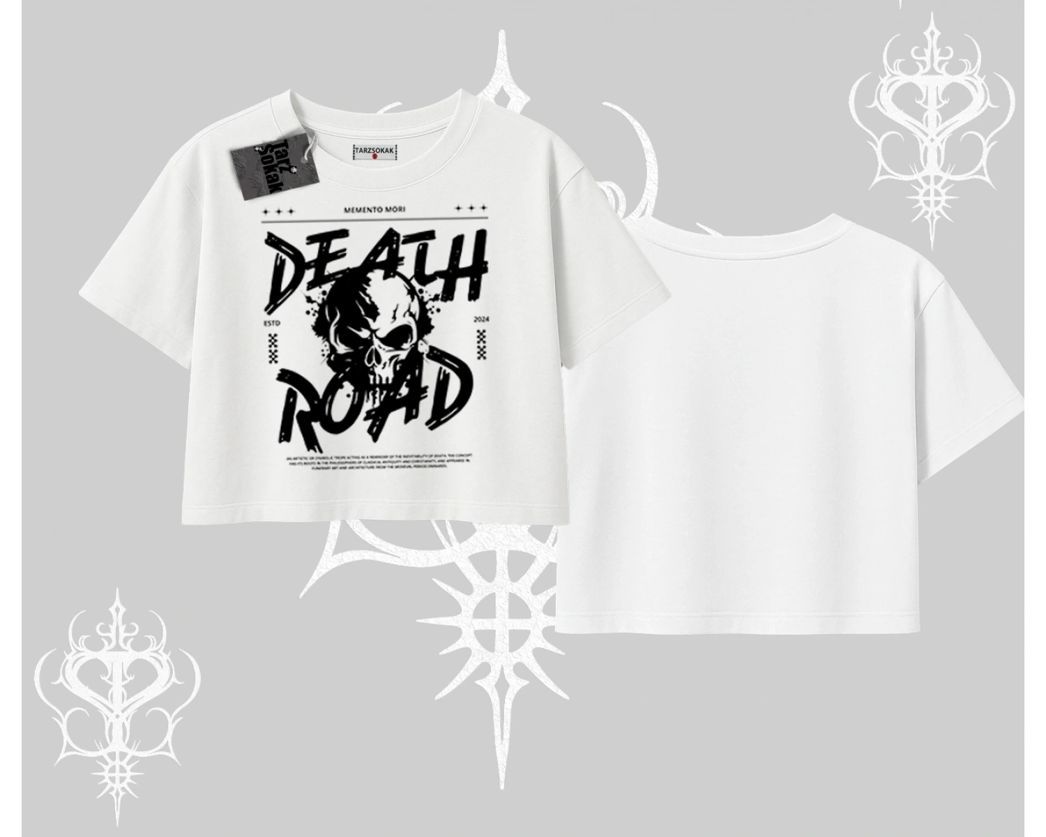 Oversize Crop Tshirt Death Road Memento Mori Street Manifest