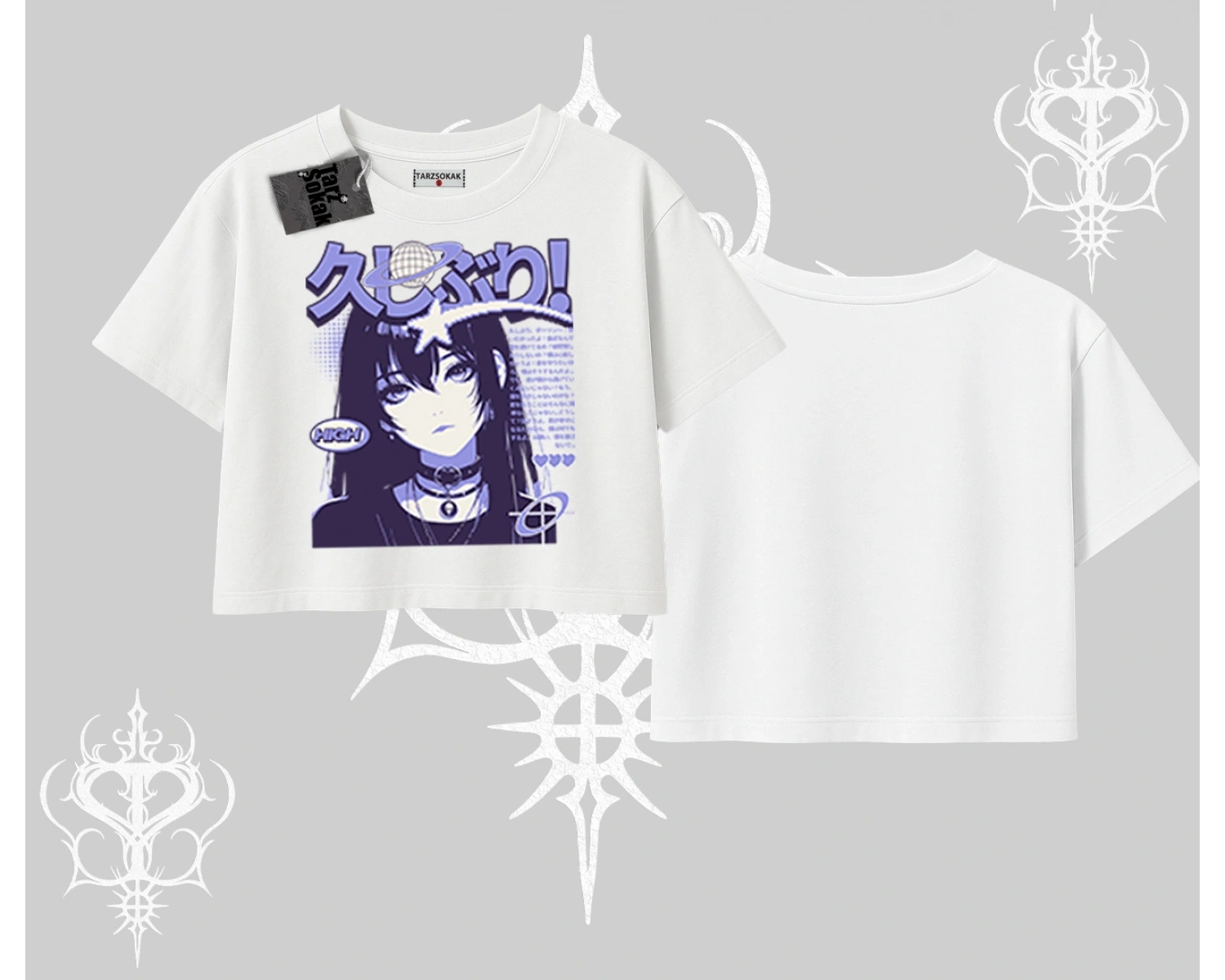 Oversize Crop Tshirt Neo Tokyo Girl Y2K Street Anime Aesthetic
