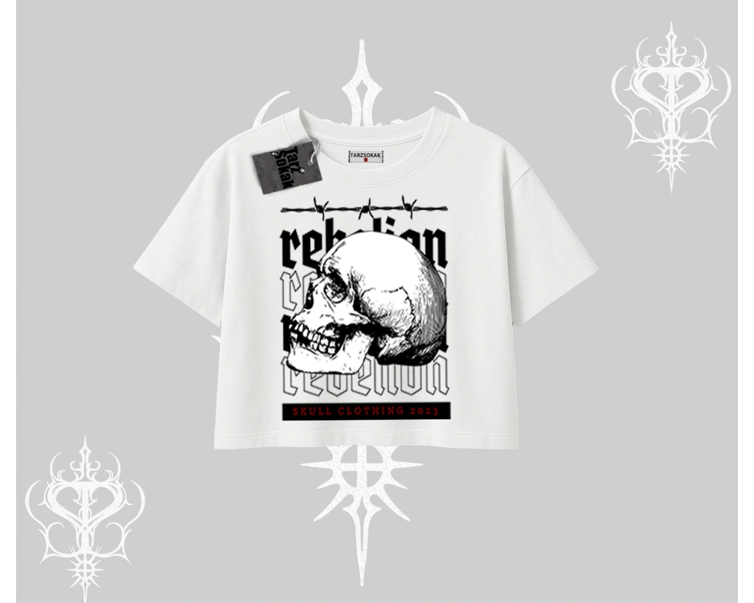 Oversize Crop Tshirt Rebellion Skull Underground Street Legacy