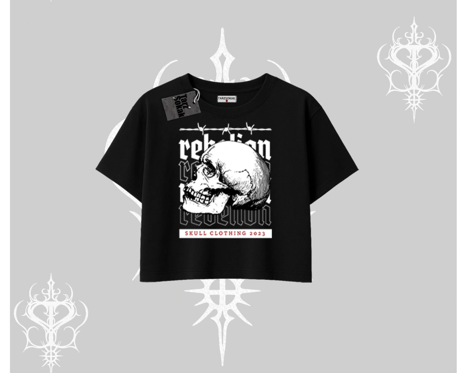 Oversize Crop Tshirt Rebellion Skull Underground Street Legacy