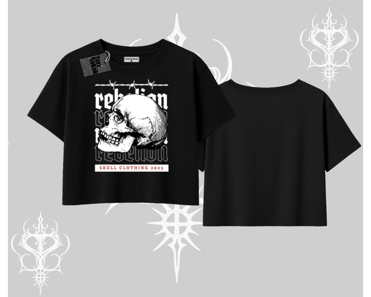 Oversize Crop Tshirt Rebellion Skull Underground Street Legacy