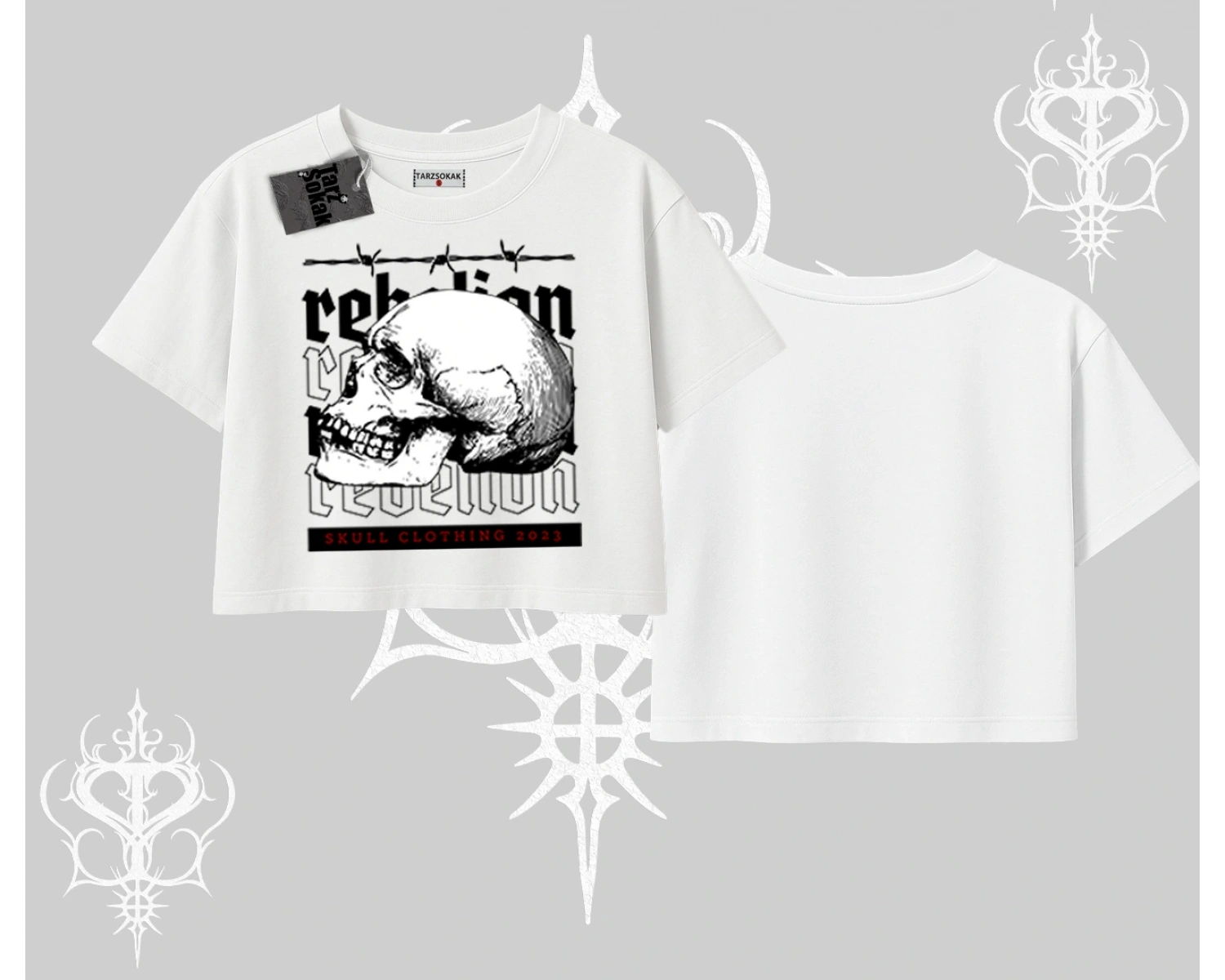 Oversize Crop Tshirt Rebellion Skull Underground Street Legacy