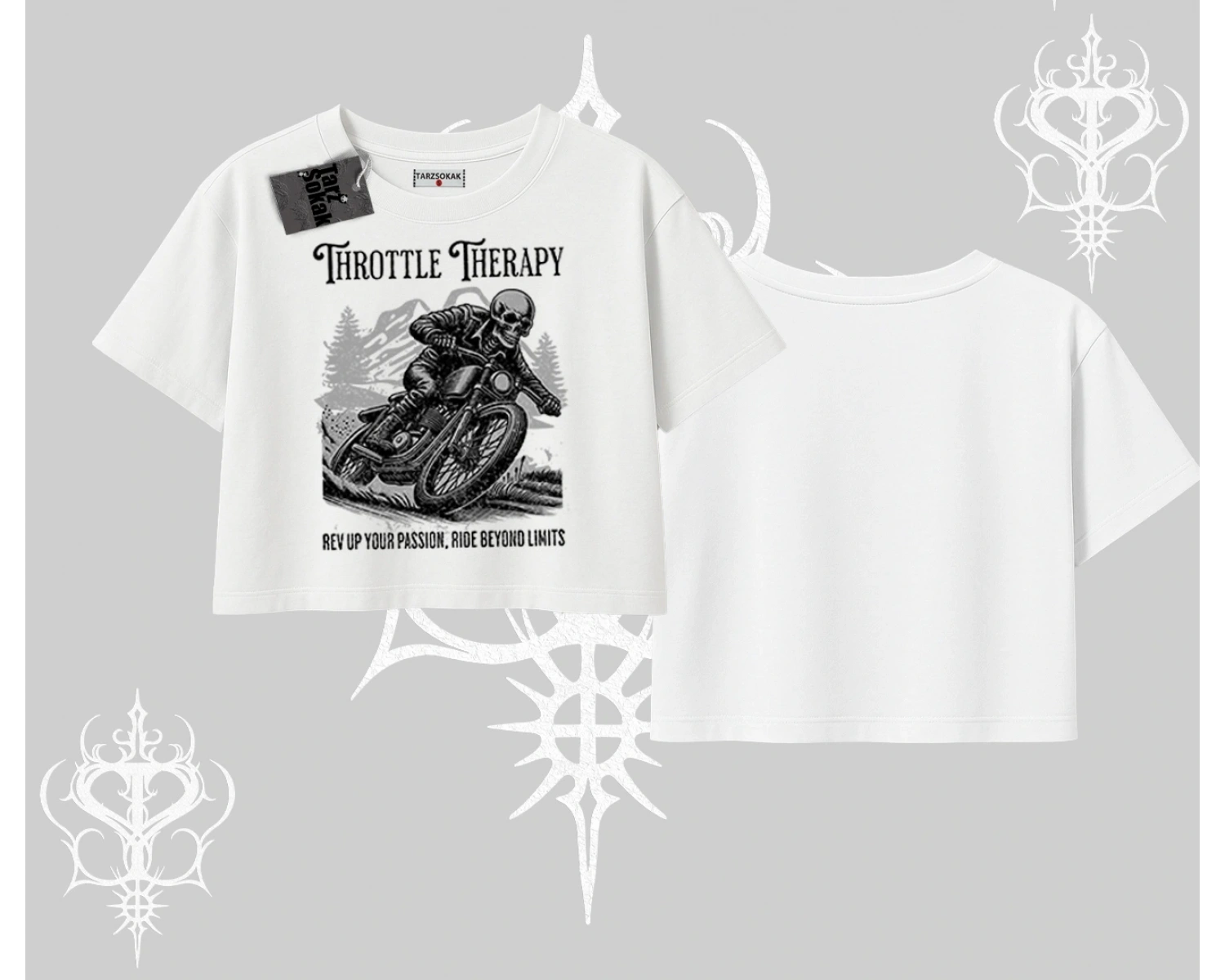 Oversize Crop Tshirt Throttle Therapy No Brakes Just Freedom