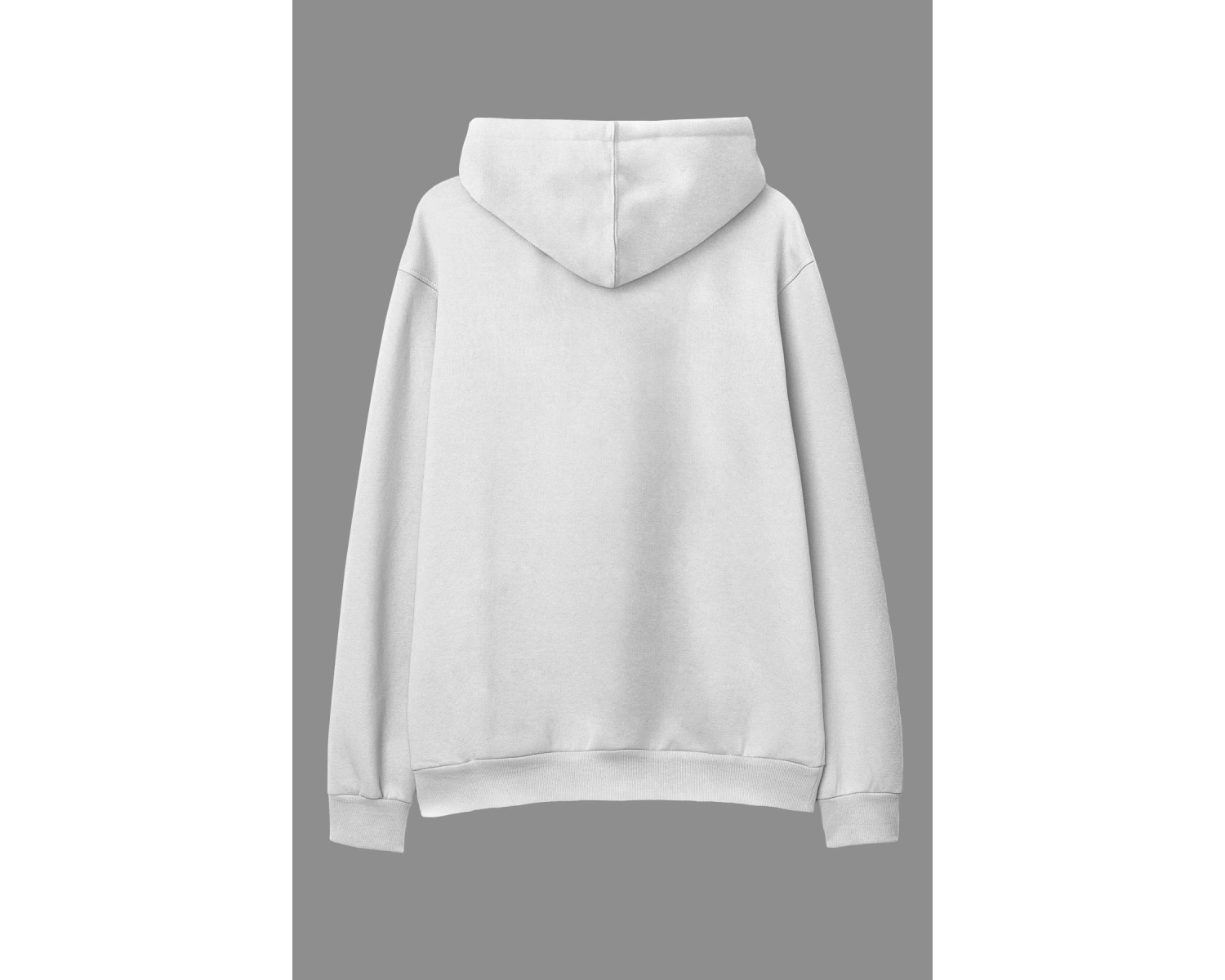 Oversize Garfield Tasarım Baskılı Kapüşonlu Sweatshirt Hoodie Beyaz