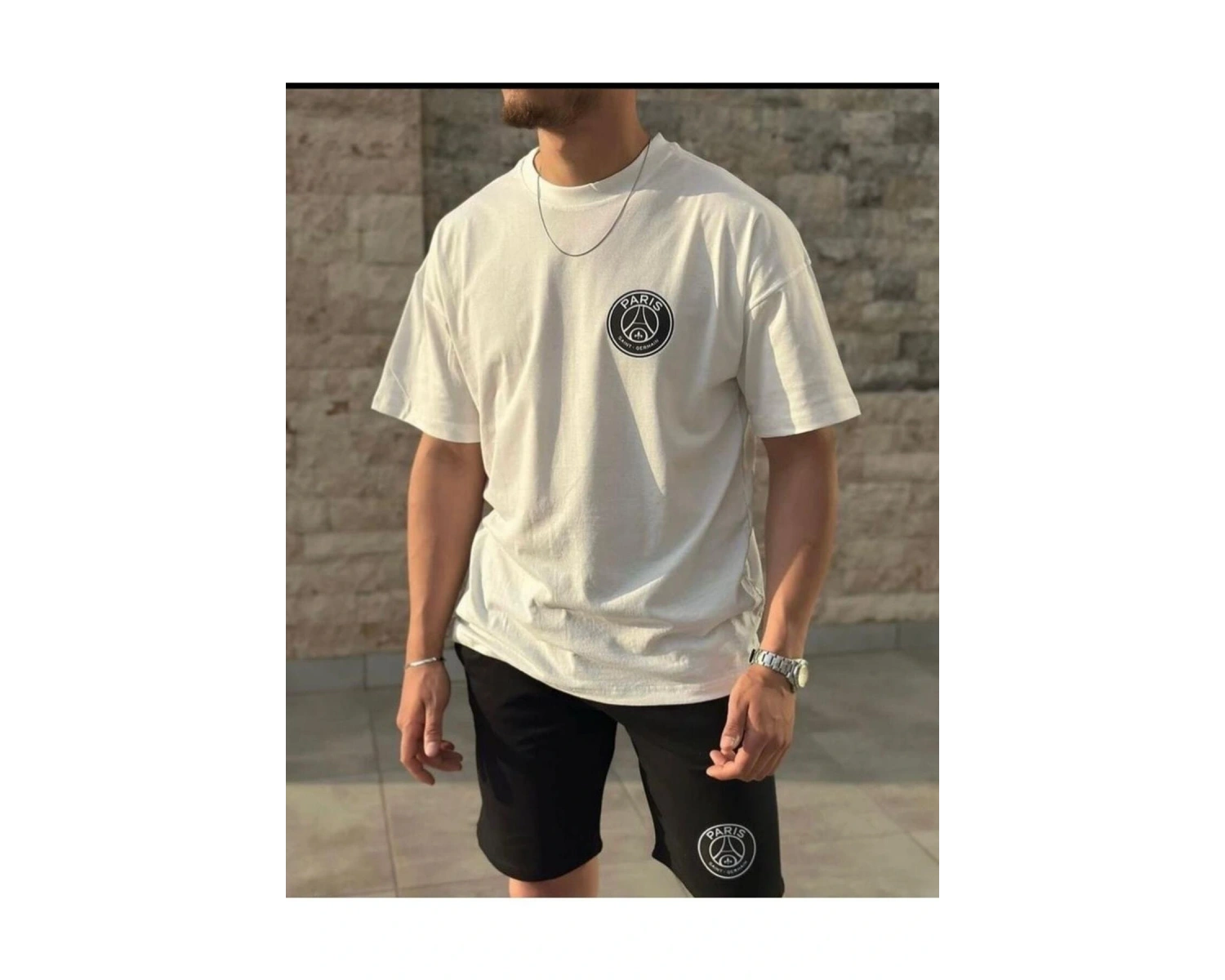 Oversize Geniş Kalıp Tshirt Ve Penye Şort Yazlık Takım