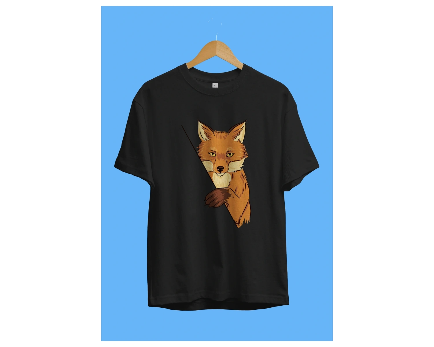 Oversize Kurnaz Tilki Temalı Tasarım Baskılı Unisex Tişört