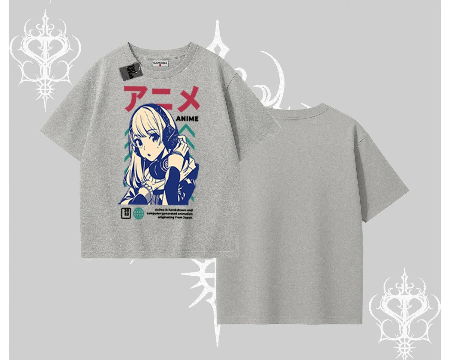 Oversize Tshirt Anime Kız Desenli Japon Tarzı