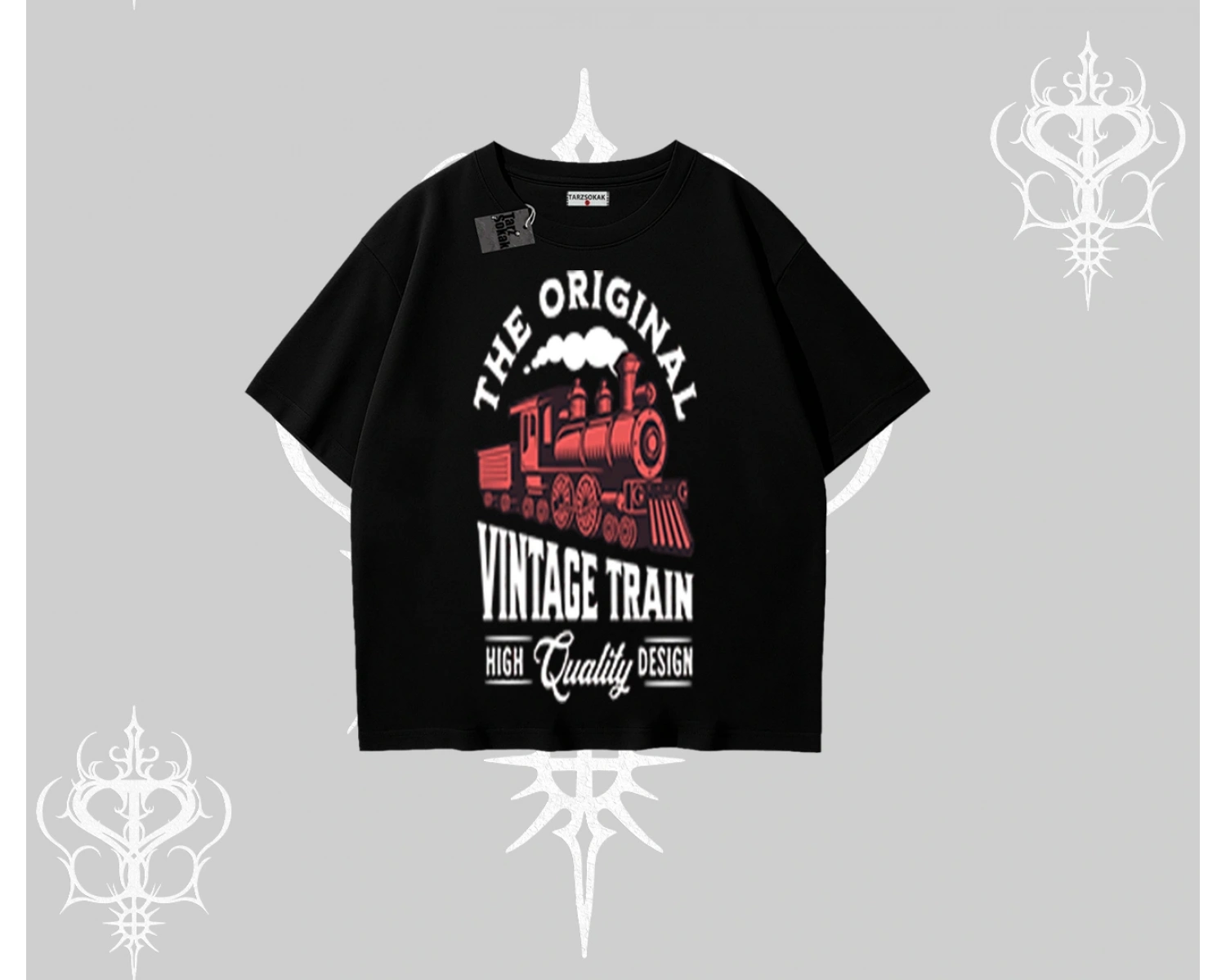 Oversize Tshirt Classic Railroad Vintage Train Street Aesthetic