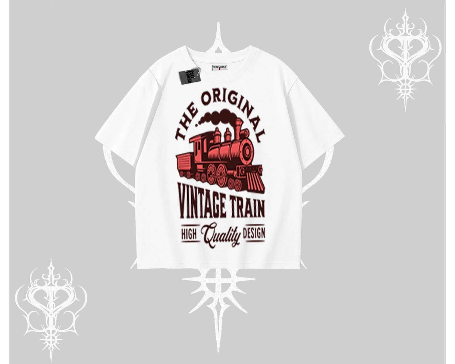 Oversize Tshirt Classic Railroad Vintage Train Street Aesthetic