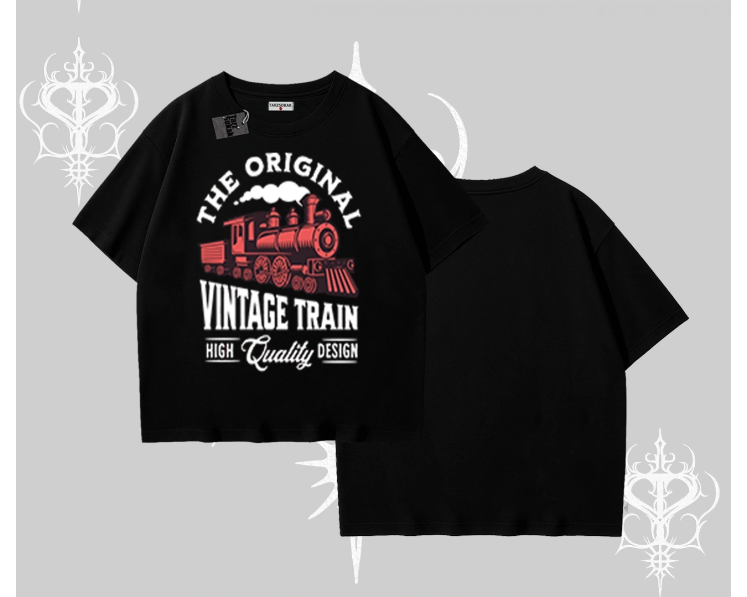 Oversize Tshirt Classic Railroad Vintage Train Street Aesthetic