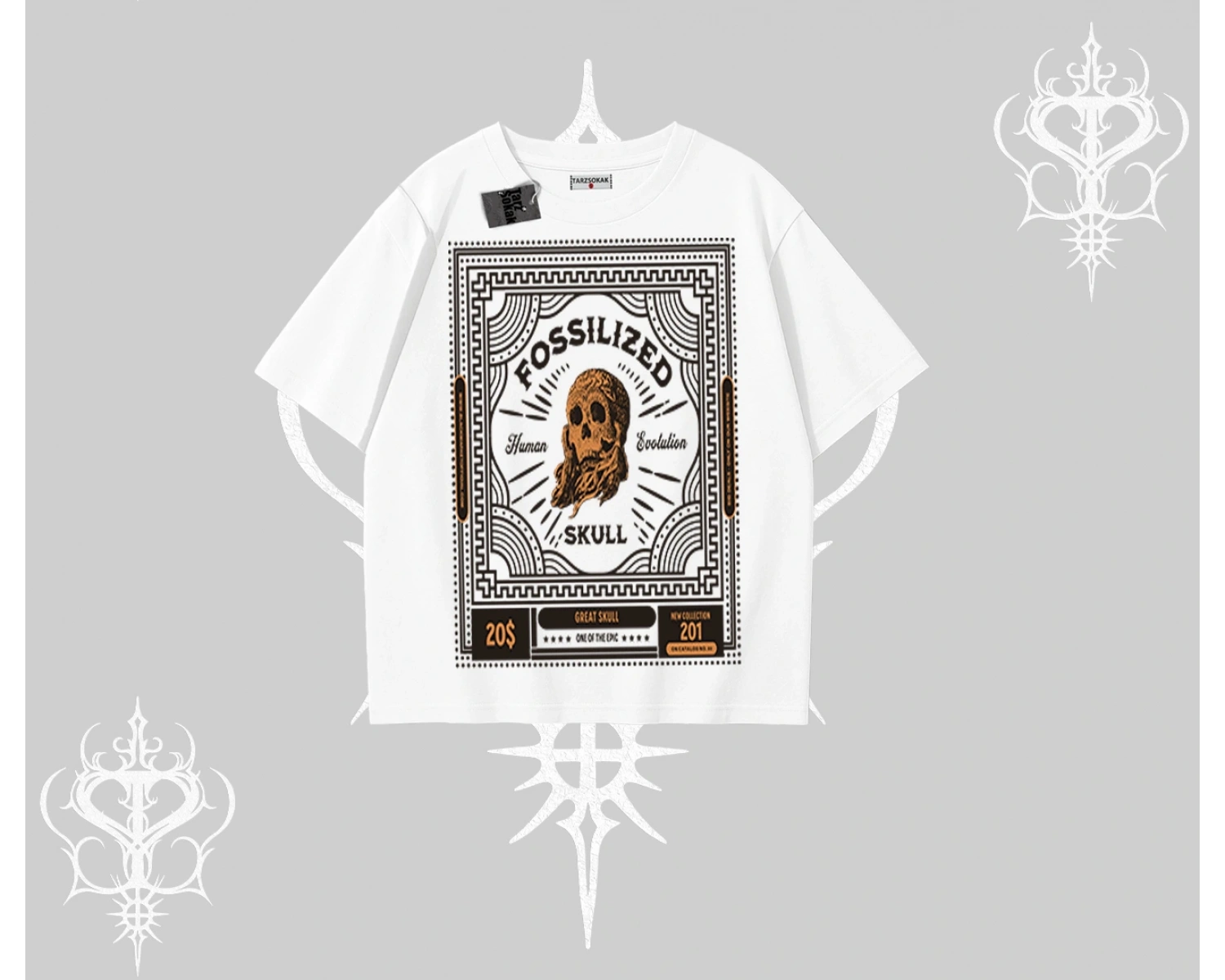 Oversize Tshirt Fossilized Skull Underground Archive