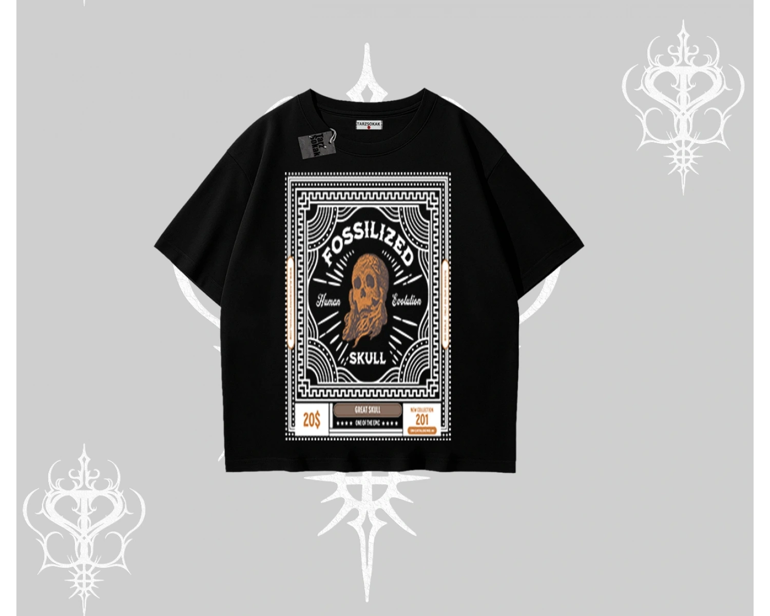 Oversize Tshirt Fossilized Skull Underground Archive