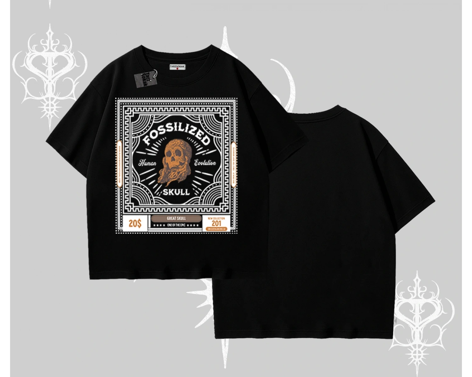 Oversize Tshirt Fossilized Skull Underground Archive