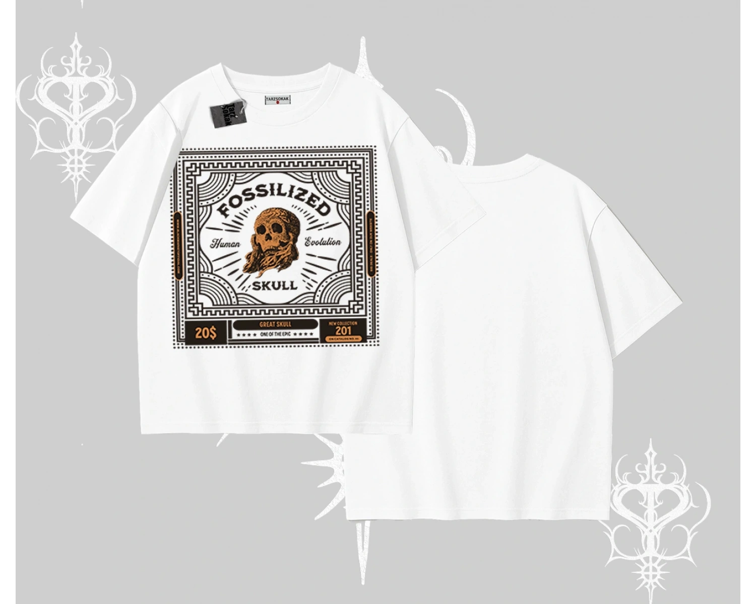 Oversize Tshirt Fossilized Skull Underground Archive