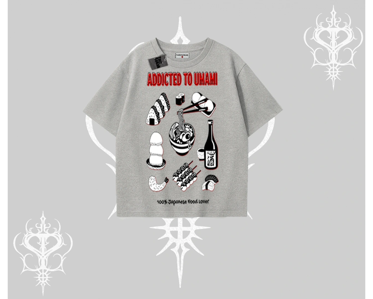 Oversize Tshirt Japon Mutfağı Umami Temalı Baskılı