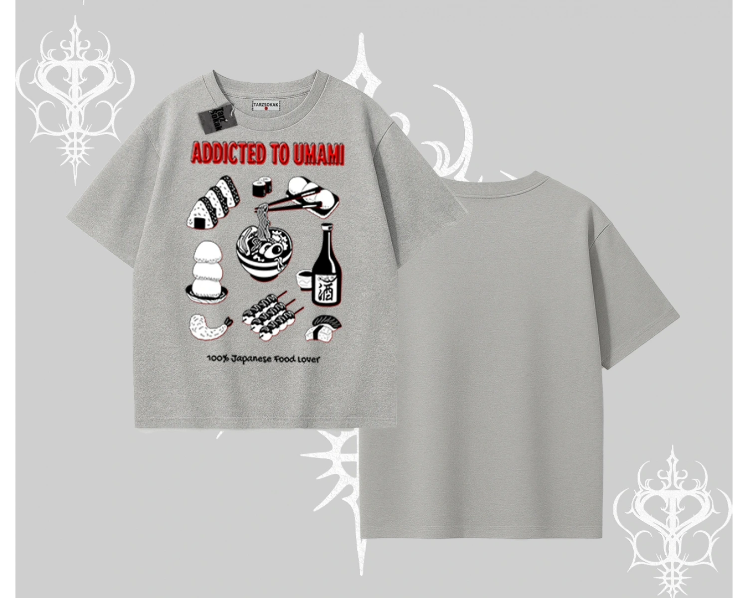 Oversize Tshirt Japon Mutfağı Umami Temalı Baskılı