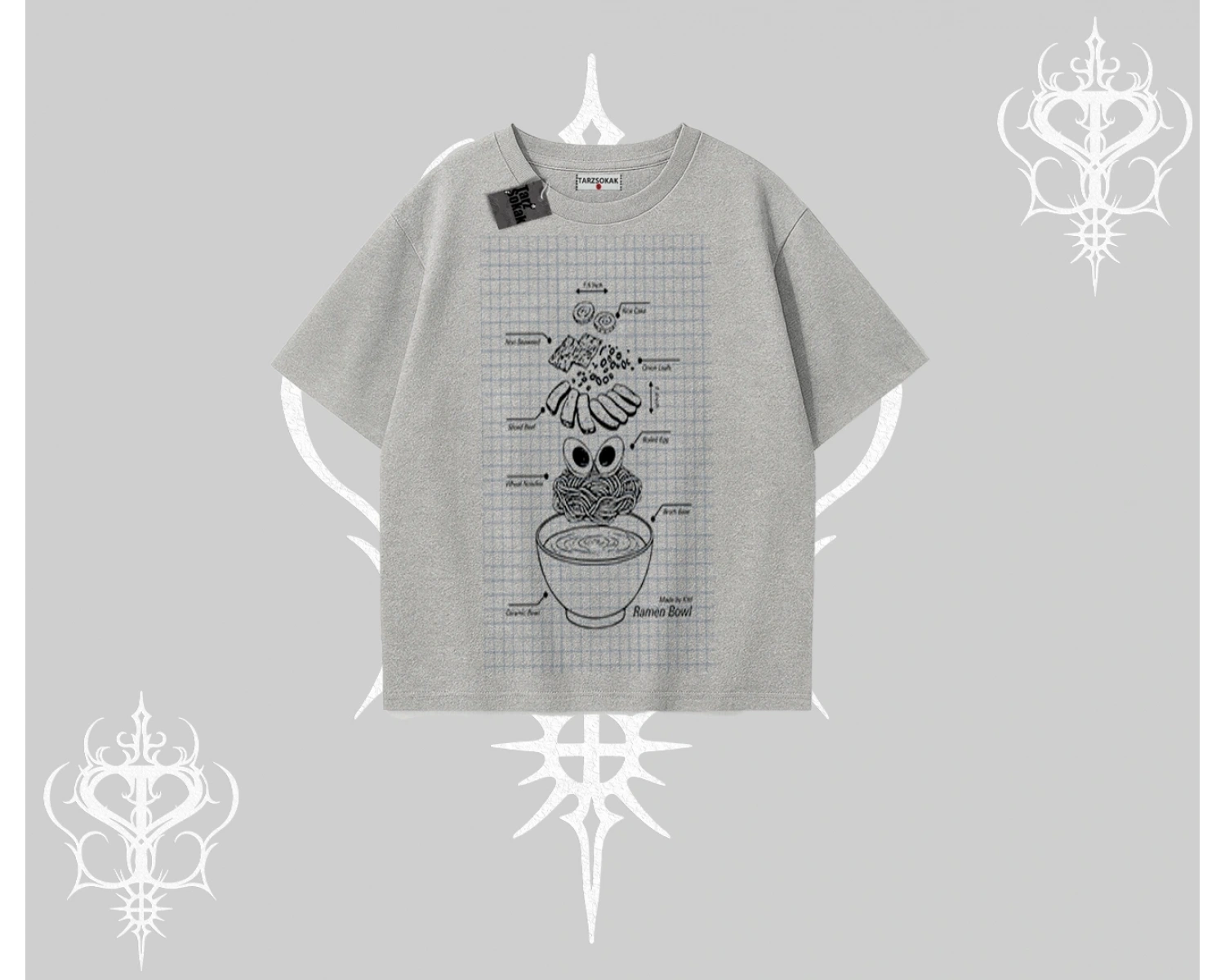 Oversize Tshirt Noodle Theory Hand Drawn Concept