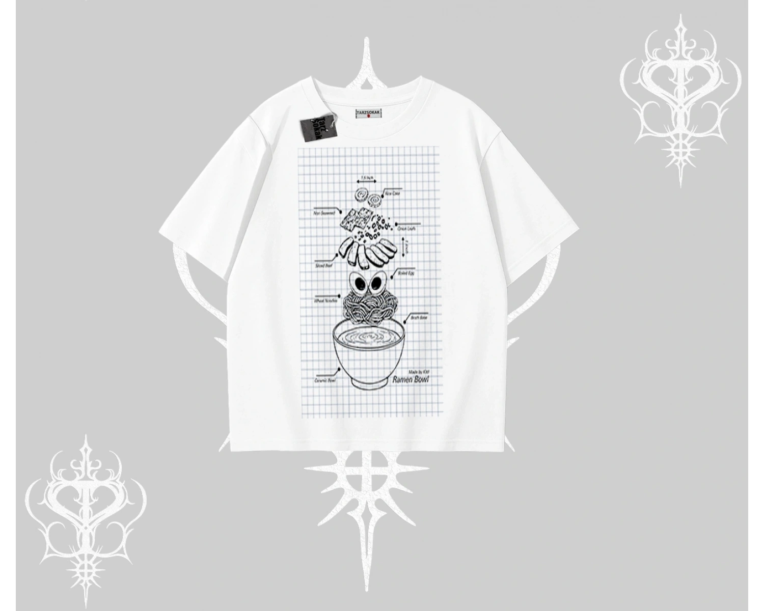 Oversize Tshirt Noodle Theory Hand Drawn Concept