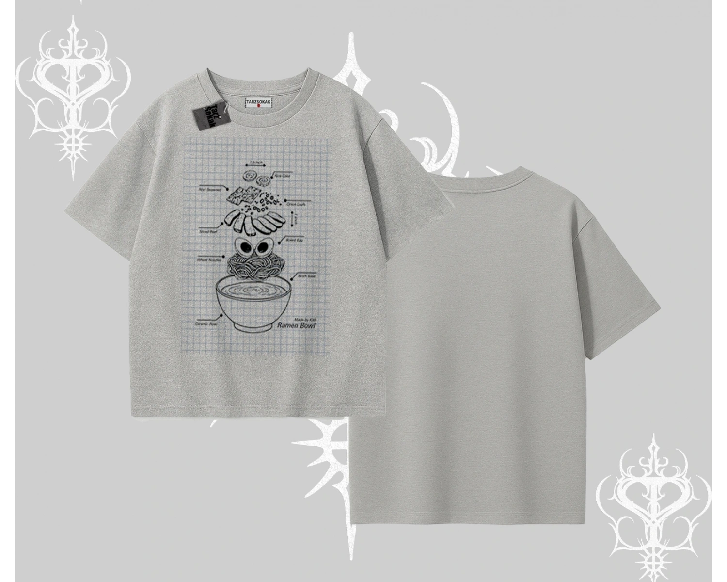 Oversize Tshirt Noodle Theory Hand Drawn Concept