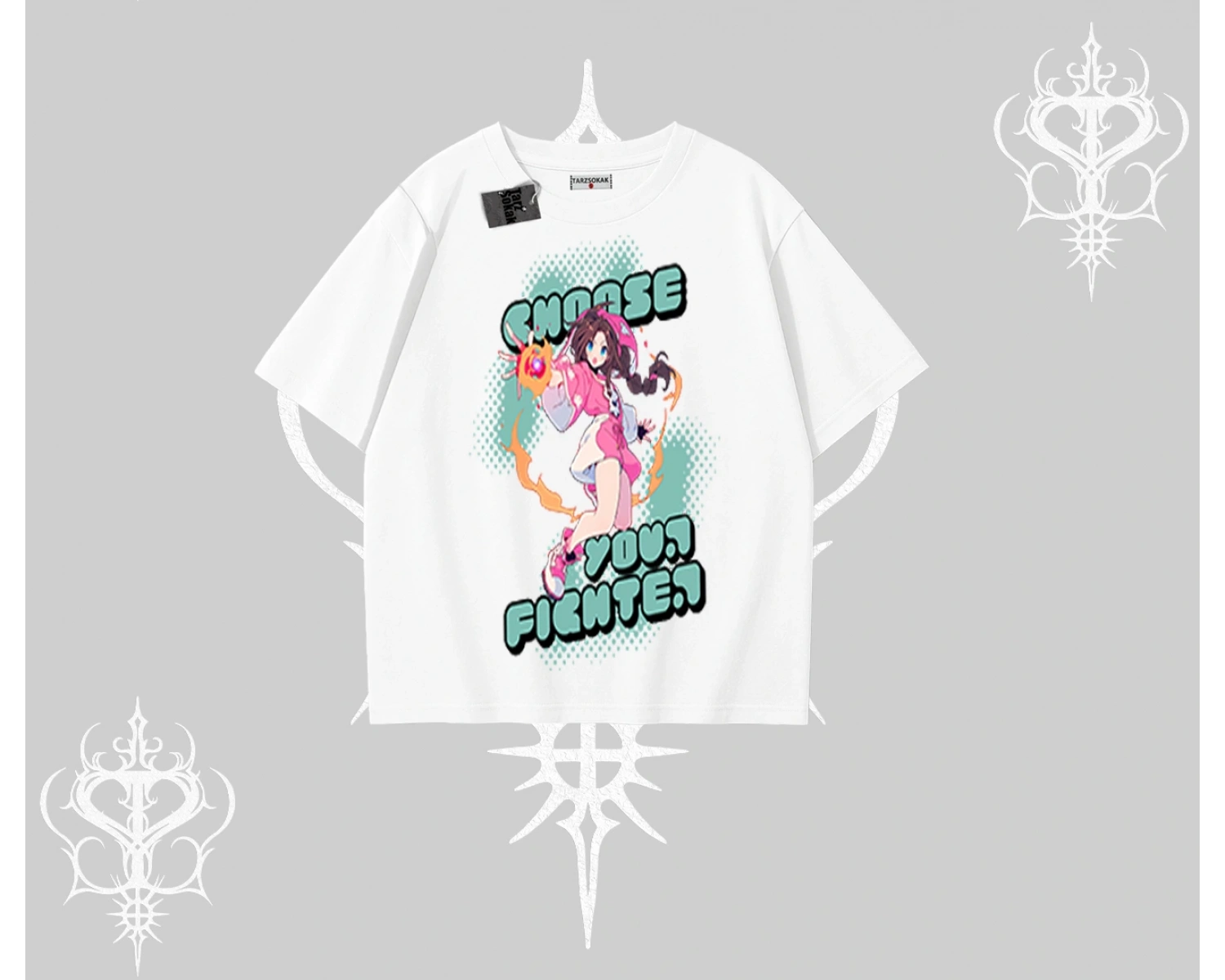 Oversize Tshirt Oversize  Anime Kız Desenli Japon Stil