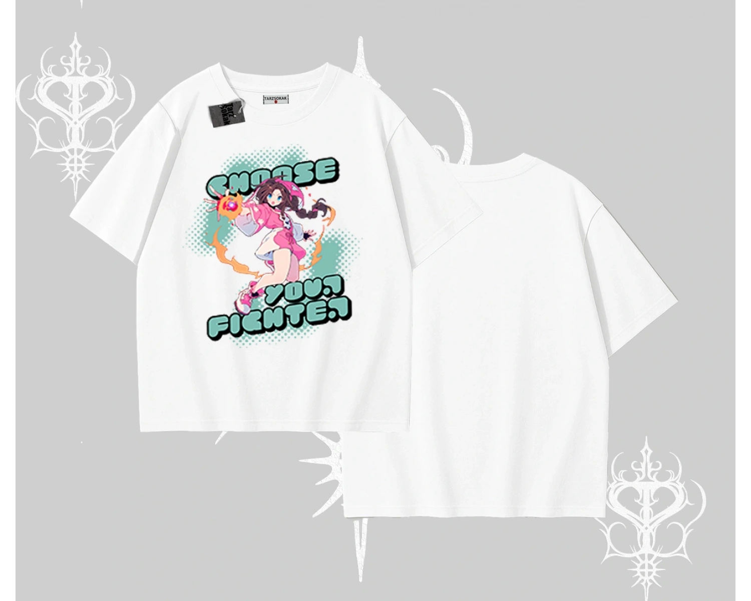 Oversize Tshirt Oversize  Anime Kız Desenli Japon Stil