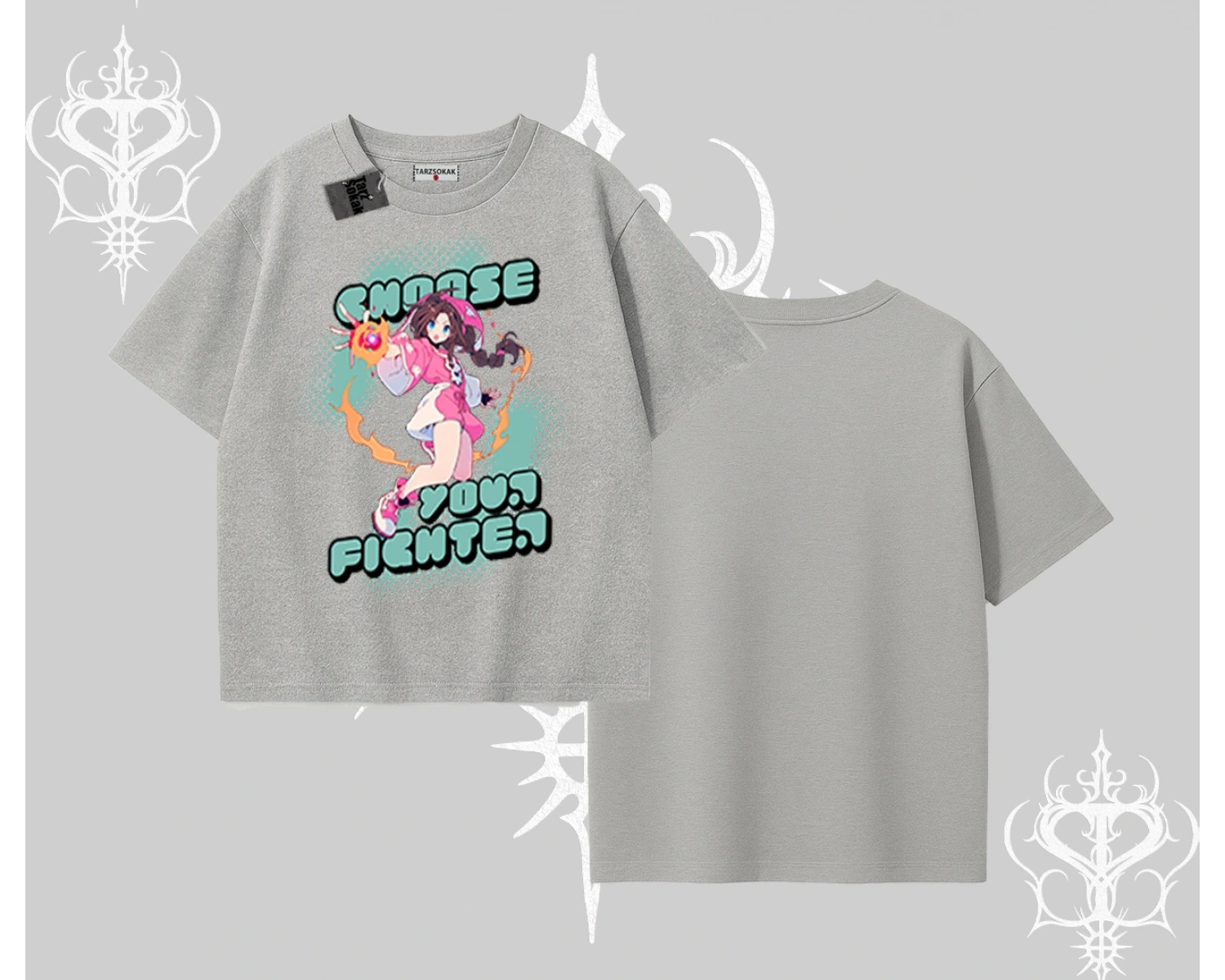 Oversize Tshirt Oversize  Anime Kız Desenli Japon Stil