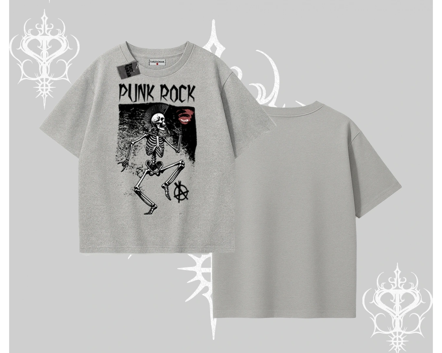 Oversize Tshirt Punk Rock Chaos Skeleton Riot