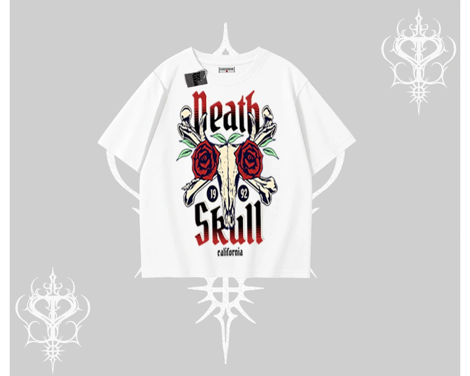 Oversize Tshirt Skull & Roses Vintage West Coast Rebellion