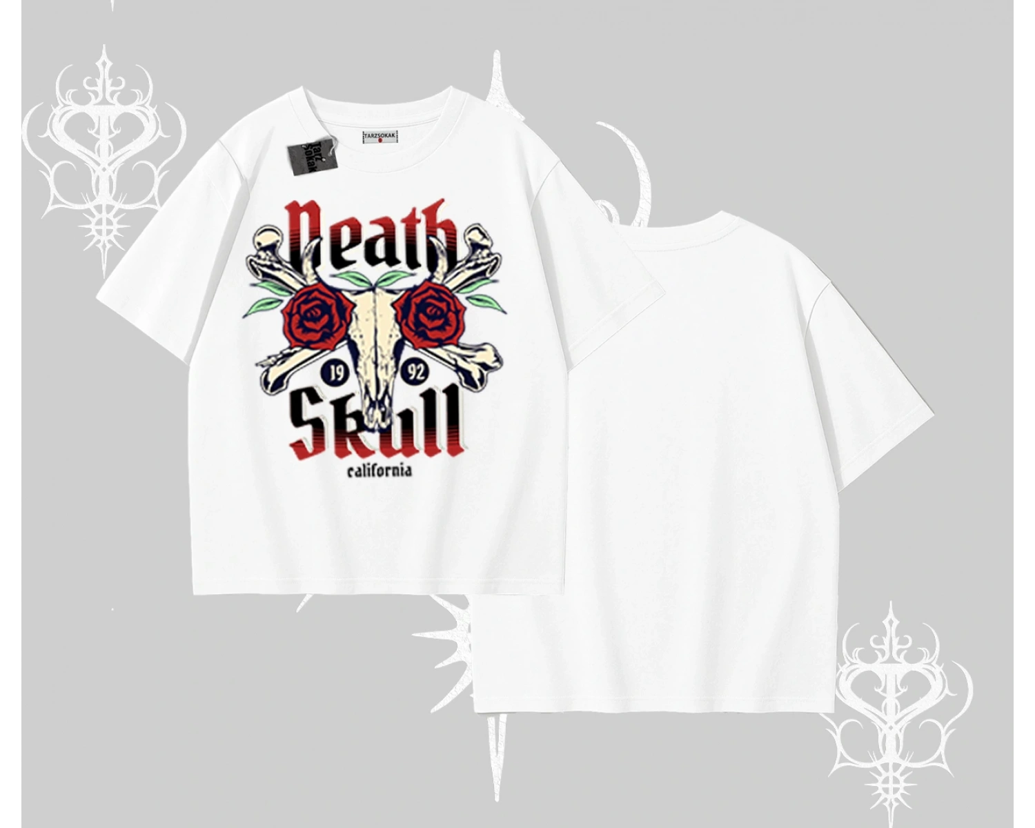 Oversize Tshirt Skull & Roses Vintage West Coast Rebellion