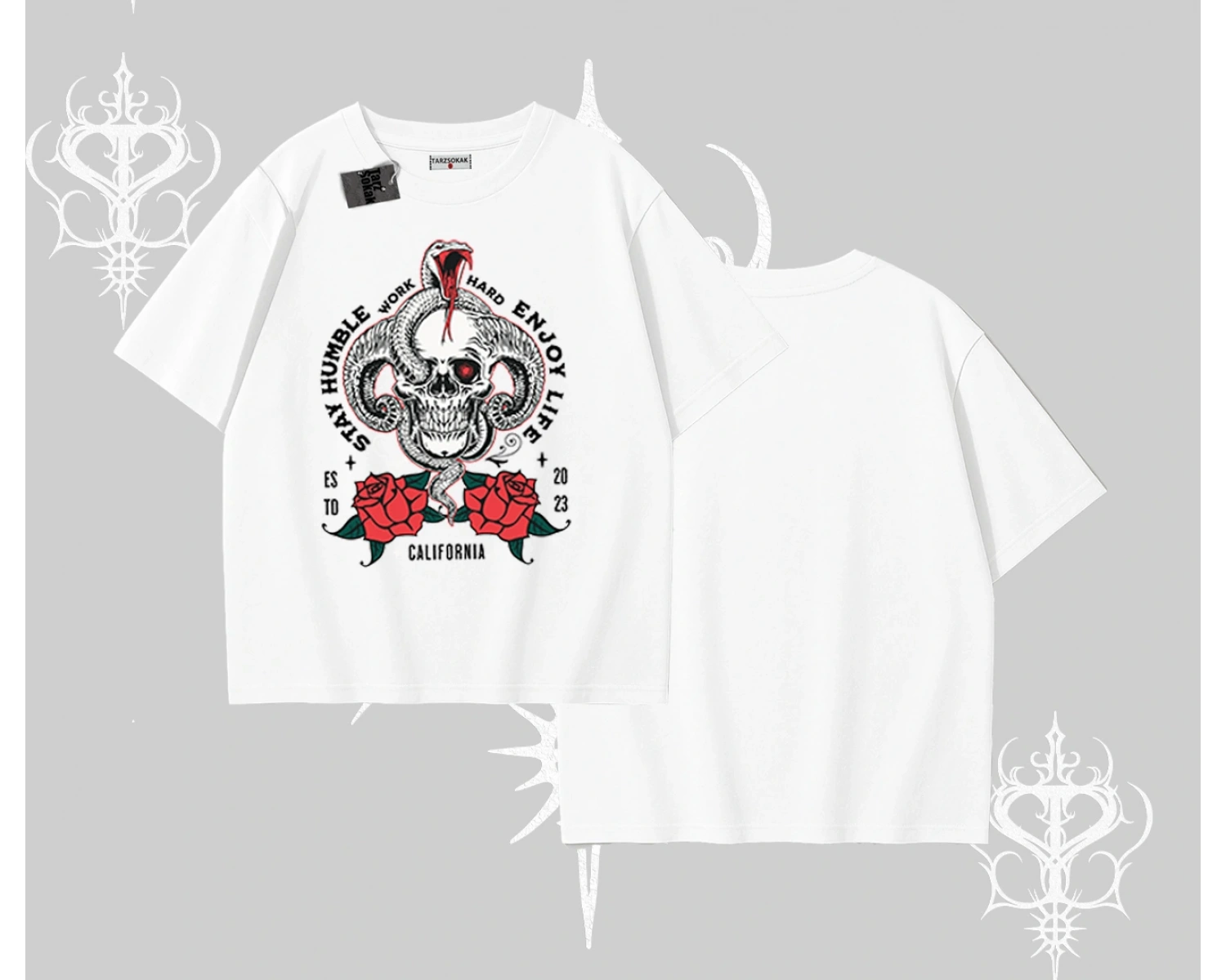 Oversize Tshirt Stay Humble Work Hard Enjoy Life