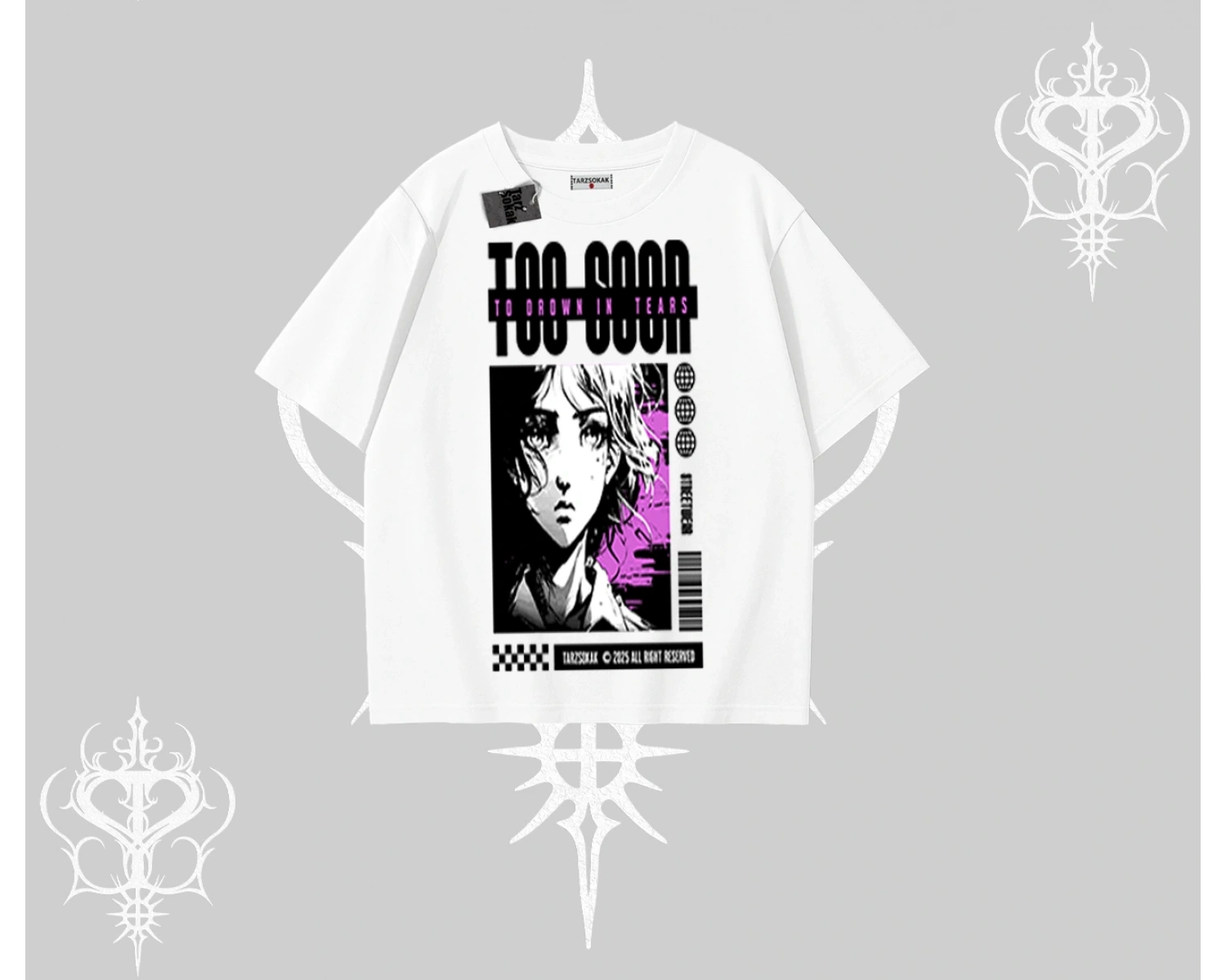 Oversize Tshirt Too Good Anime Girl Grafik Baskılı