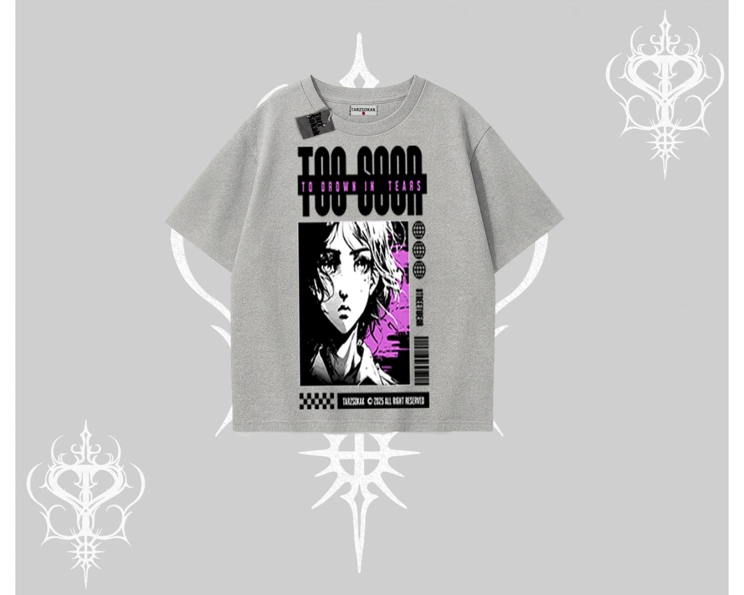 Oversize Tshirt Too Good Anime Girl Grafik Baskılı