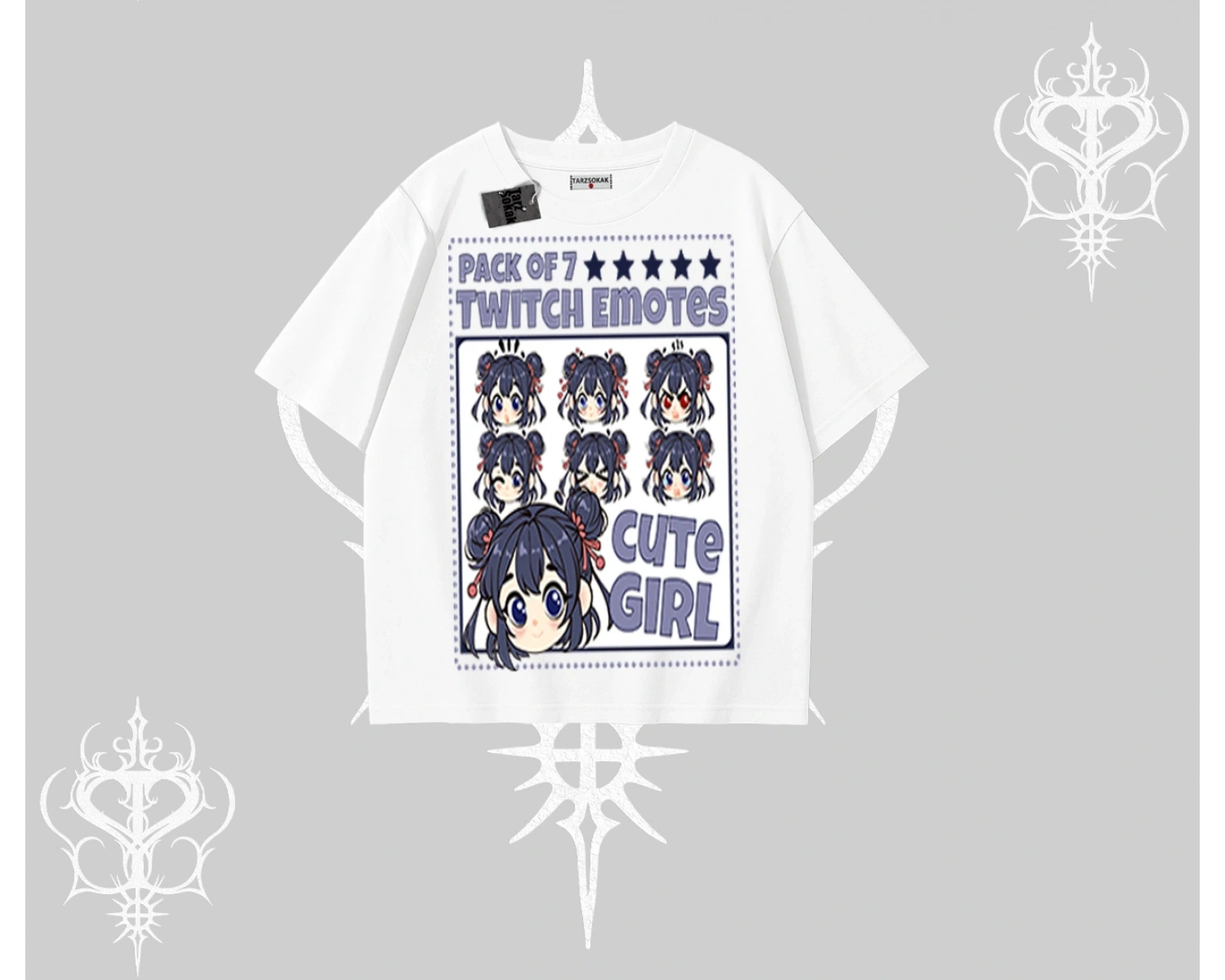 Oversize Tshirt Twitch Emotes Cute Girl Anime Expression