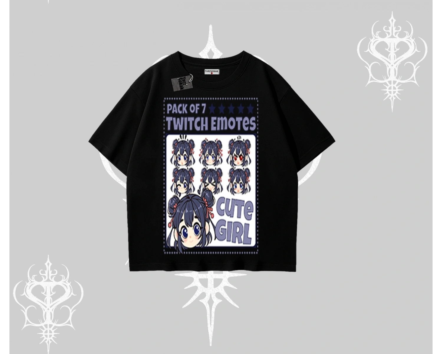 Oversize Tshirt Twitch Emotes Cute Girl Anime Expression