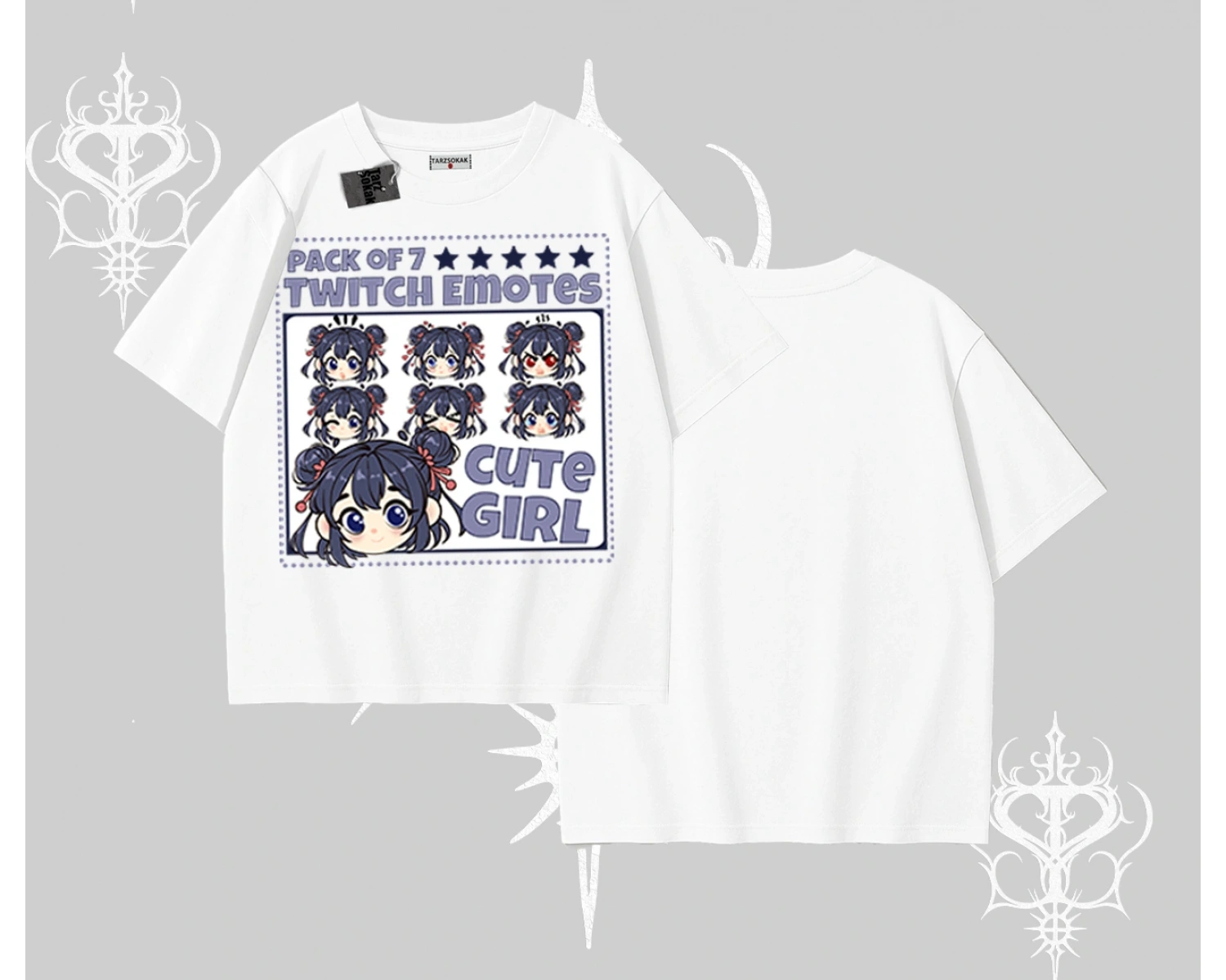 Oversize Tshirt Twitch Emotes Cute Girl Anime Expression