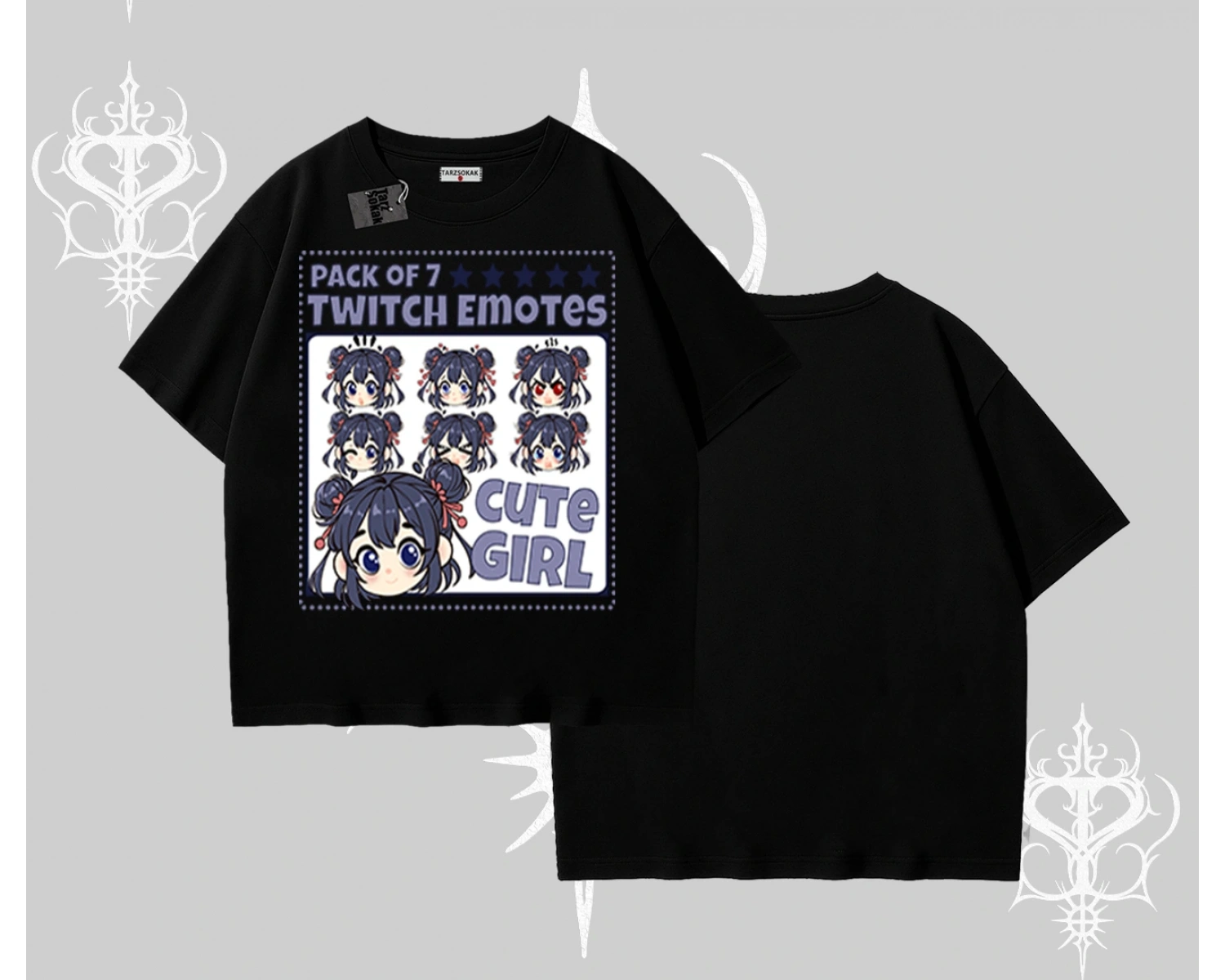 Oversize Tshirt Twitch Emotes Cute Girl Anime Expression