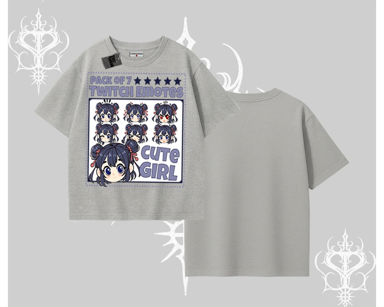 Oversize Tshirt Twitch Emotes Cute Girl Anime Expression